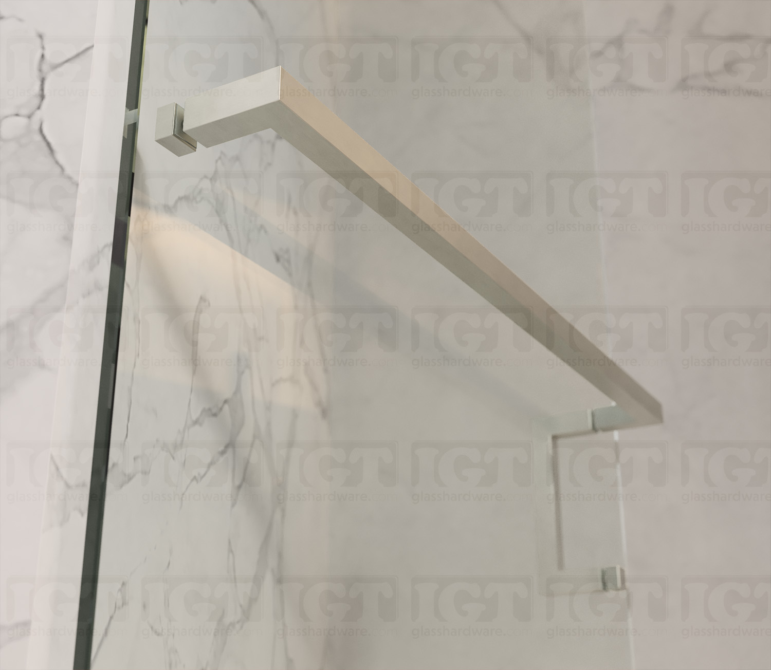 6" Pull & 24" Square Tube Towel Bar - Br. Nickel Finish - Image 4