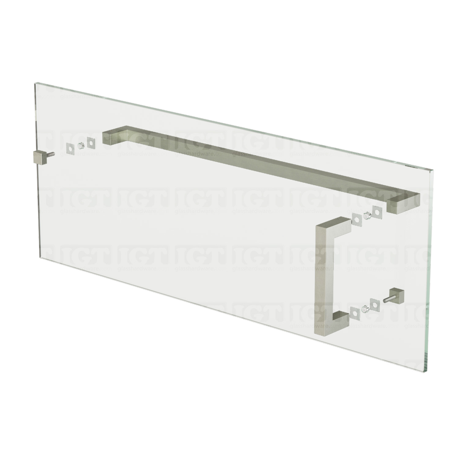 6" Pull & 24" Square Tube Towel Bar - Br. Nickel Finish - Image 6