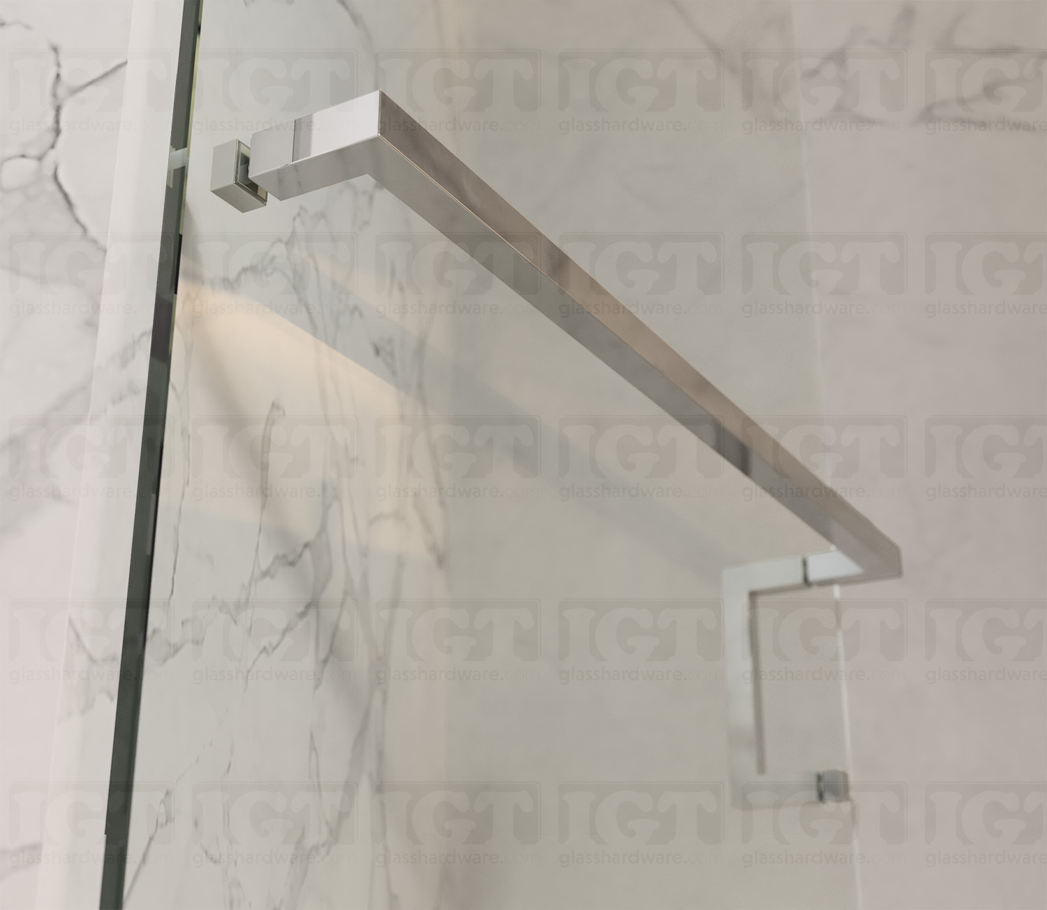 6" Pull & 24" Square Tube Towel Bar - Chrome Finish - Image 4