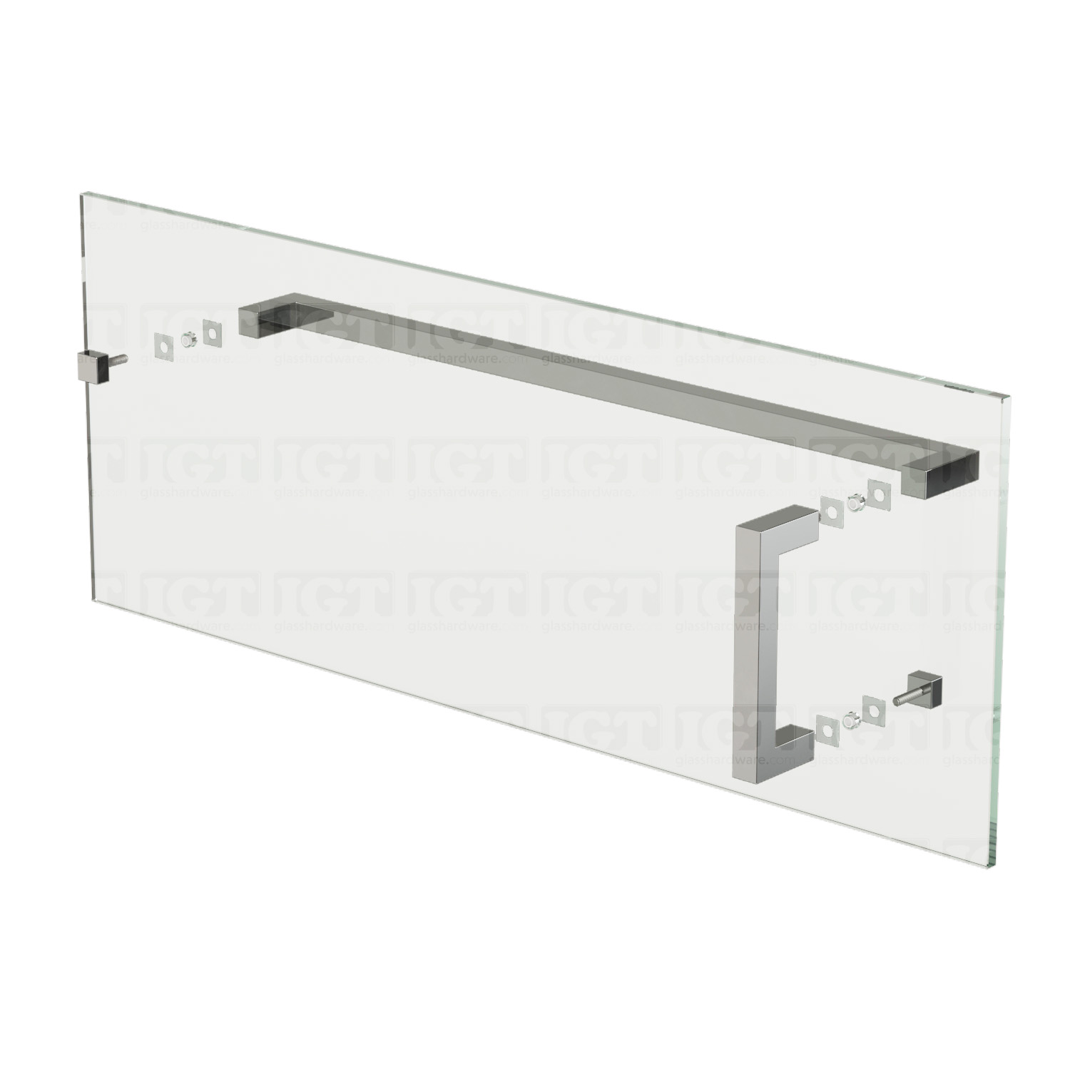 6" Pull & 24" Square Tube Towel Bar - Chrome Finish - Image 6