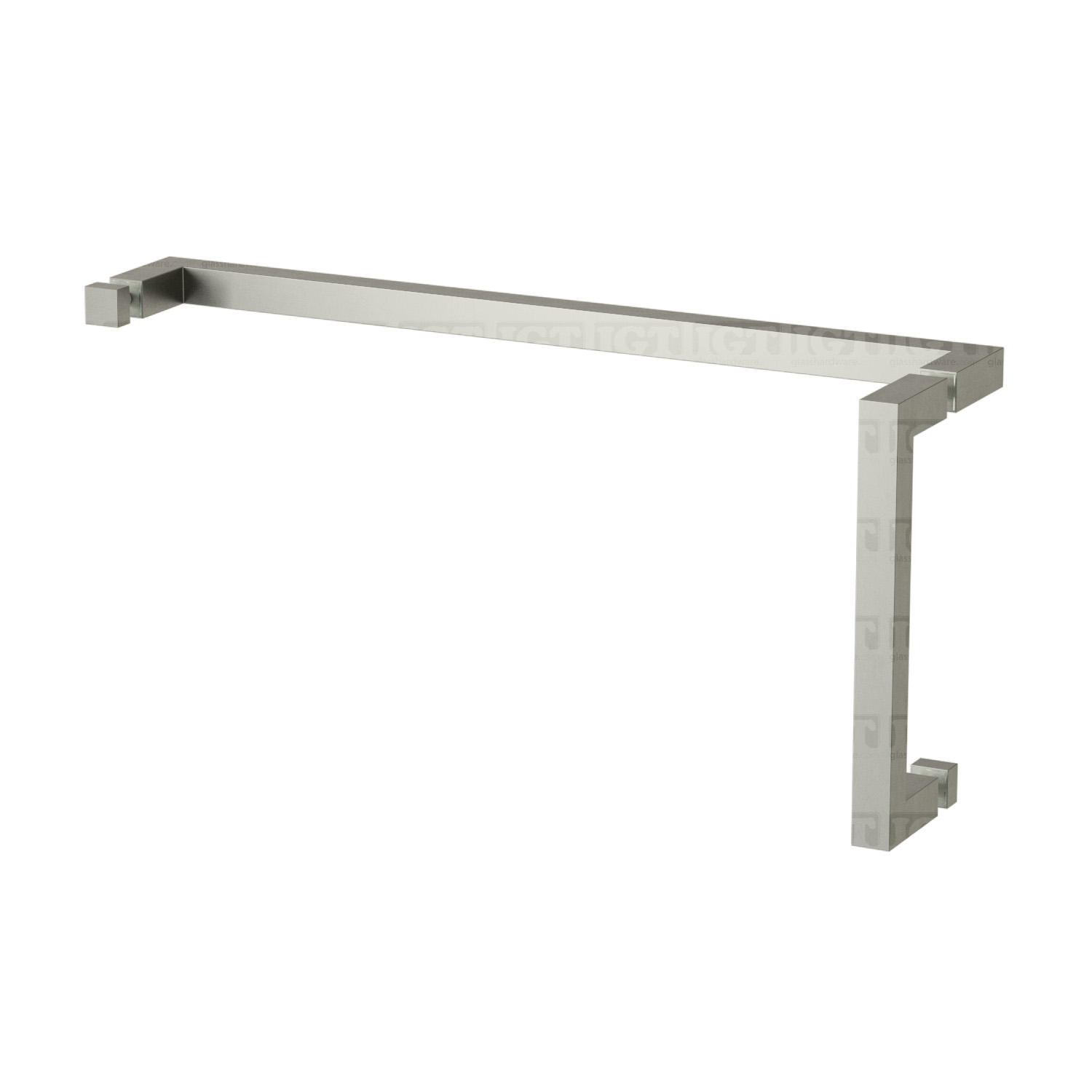 8" Pull & 18" Square Tube Towel Bar - Br Nickel Finish