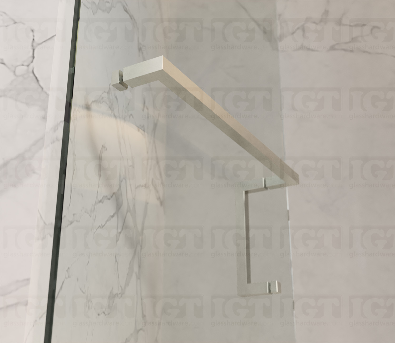 8" Pull & 18" Square Tube Towel Bar - Br Nickel Finish - Image 4