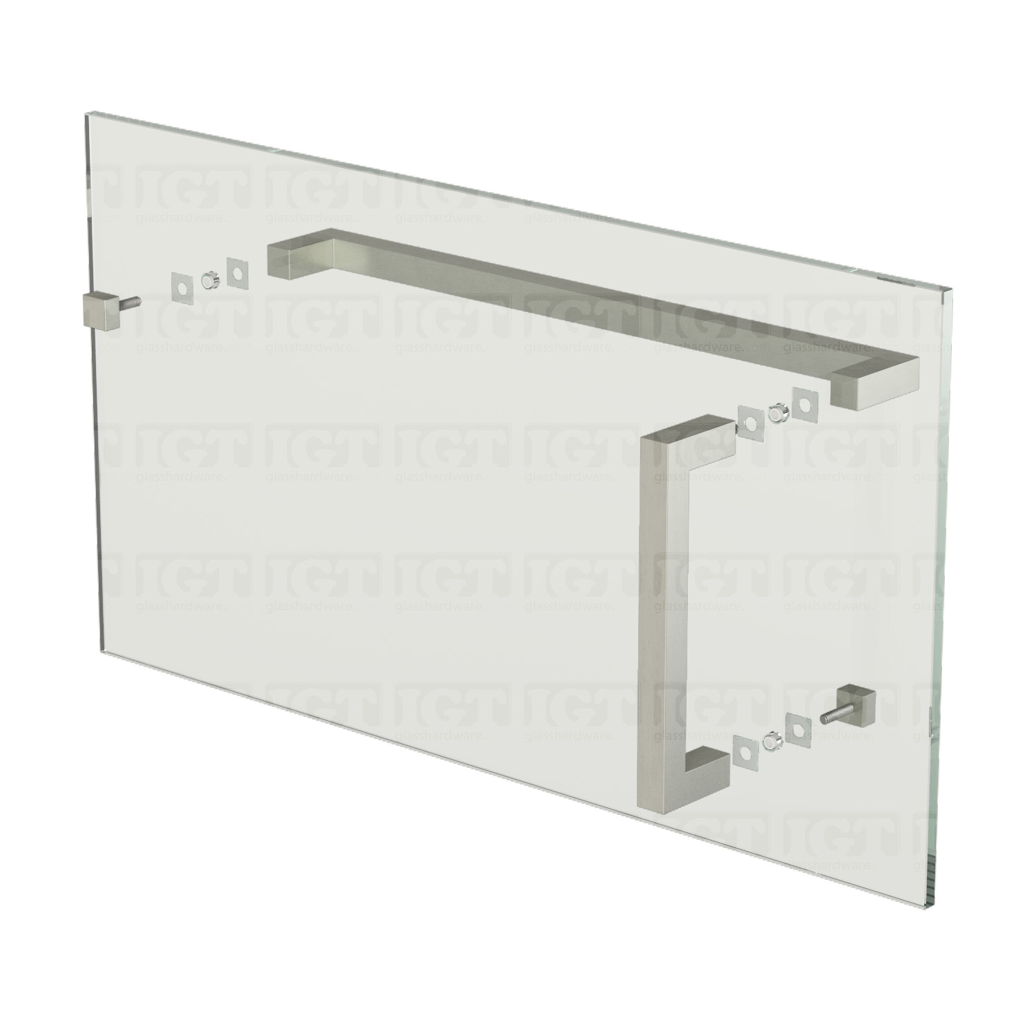 8" Pull & 18" Square Tube Towel Bar - Br Nickel Finish - Image 6
