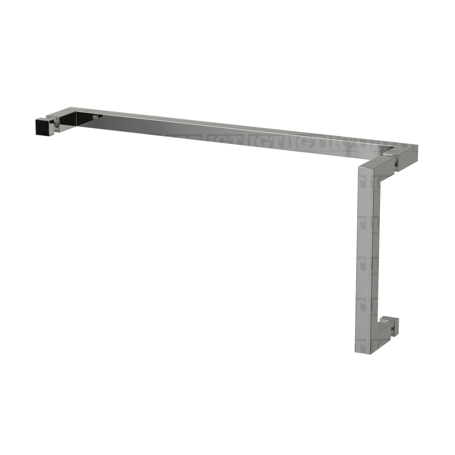 8" Pull & 18" Square Tube Towel Bar - Chrome Finish