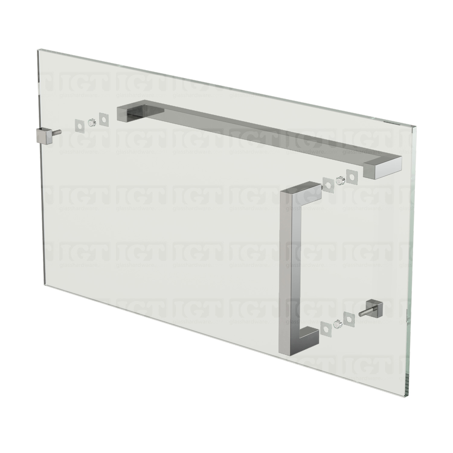 8" Pull & 18" Square Tube Towel Bar - Chrome Finish - Image 6