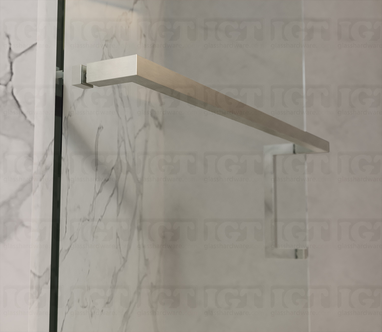 8" Pull & 24" Square Tube Towel Bar - Br. Nickel Finish - Image 4