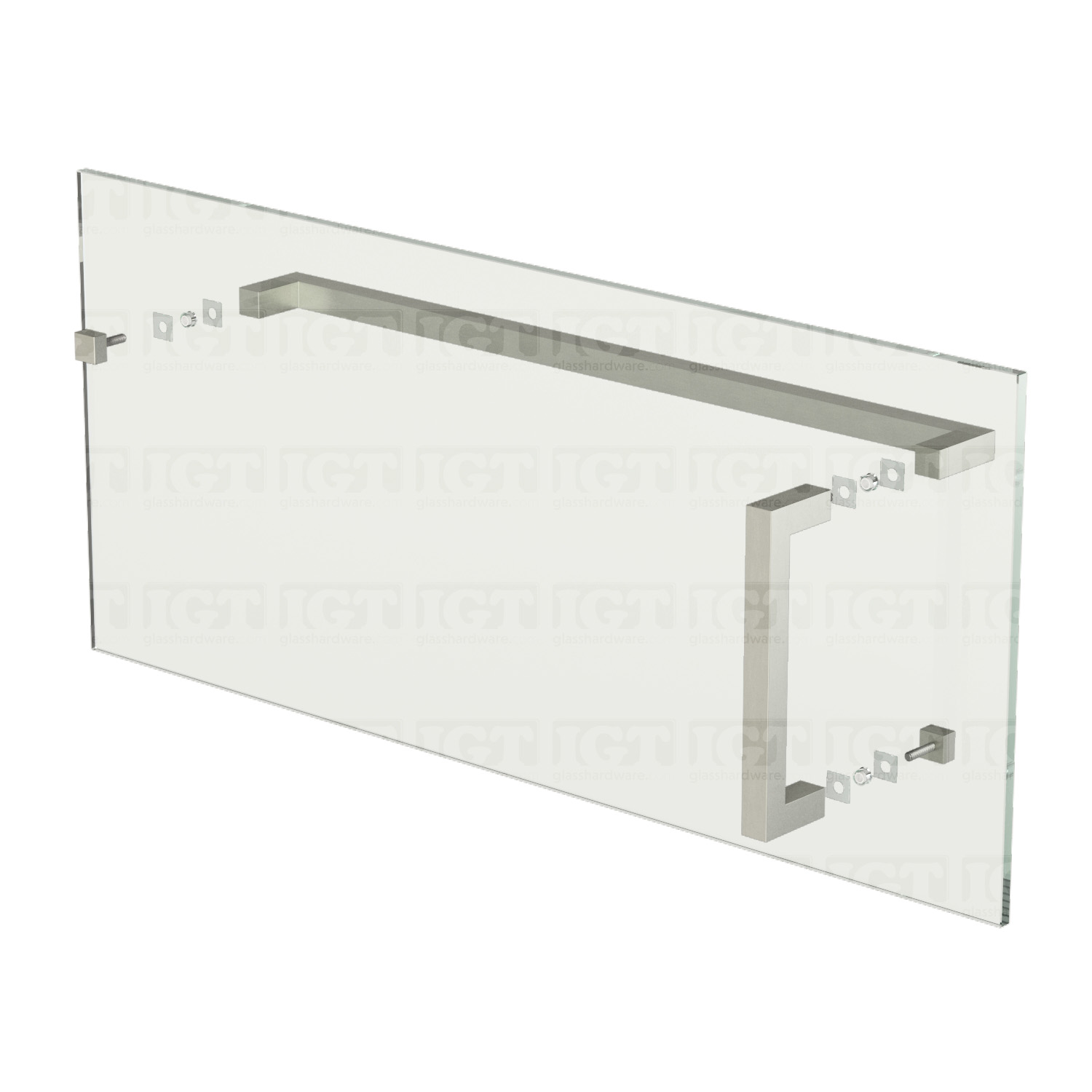 8" Pull & 24" Square Tube Towel Bar - Br. Nickel Finish - Image 6