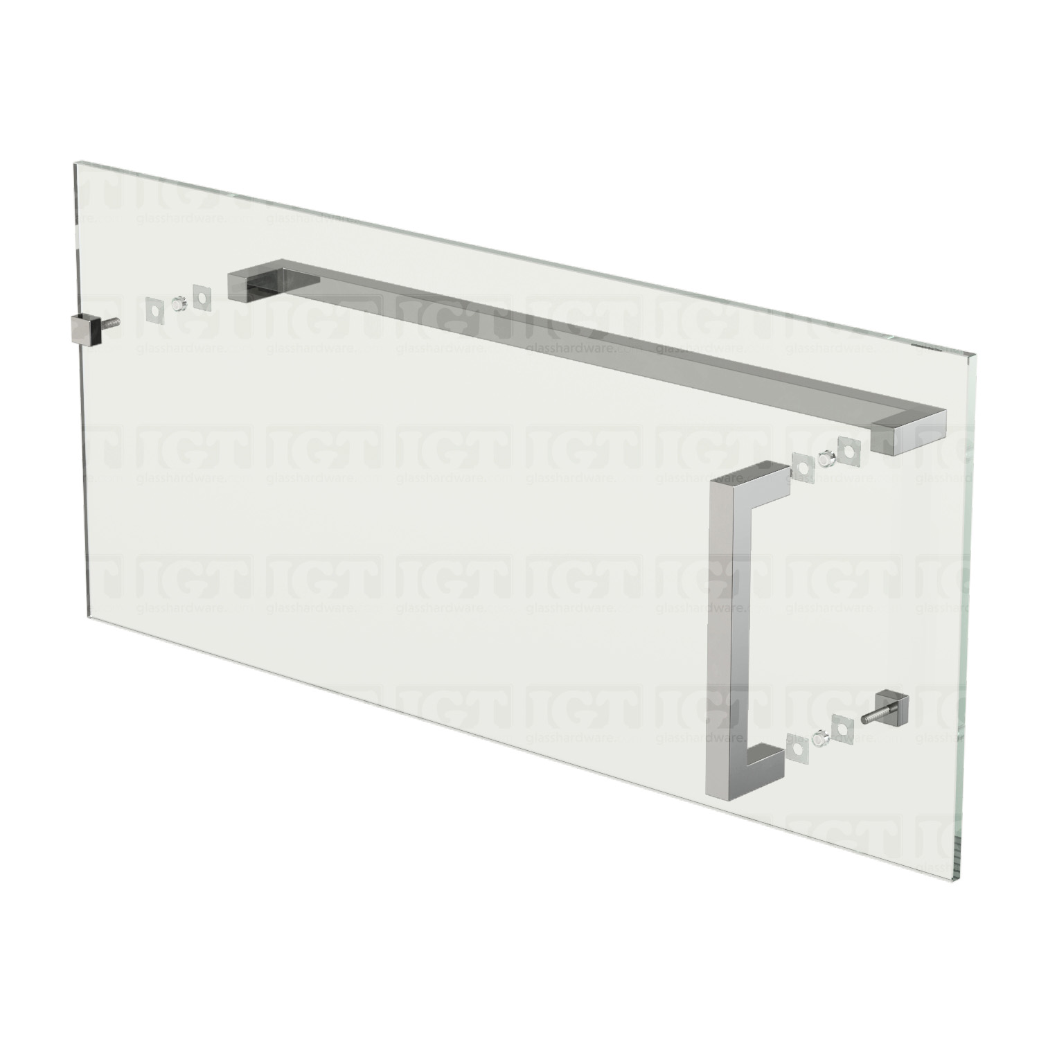 8" Pull & 24" Square Tube Towel Bar - Chrome Finish - Image 6