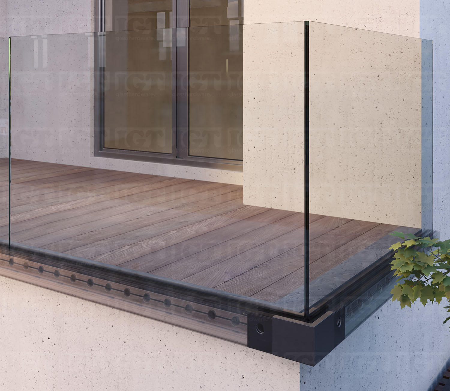 Tilt-Lock™ Base Shoe External 90 Degree Corner for Fascia Mount - Brushed Anodized Black - Image 2