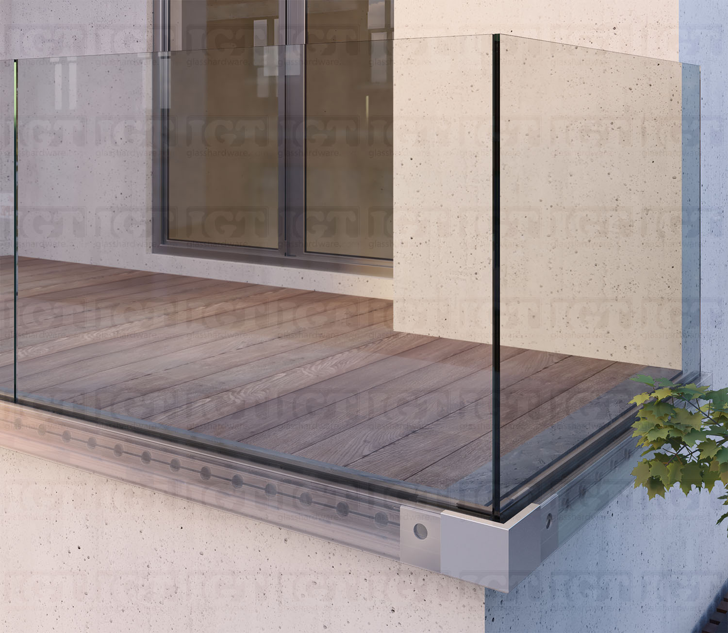 Tilt-Lock™ Base Shoe External 90 Degree Corner for Fascia Mount - Brushed Anodized Silver - Image 2