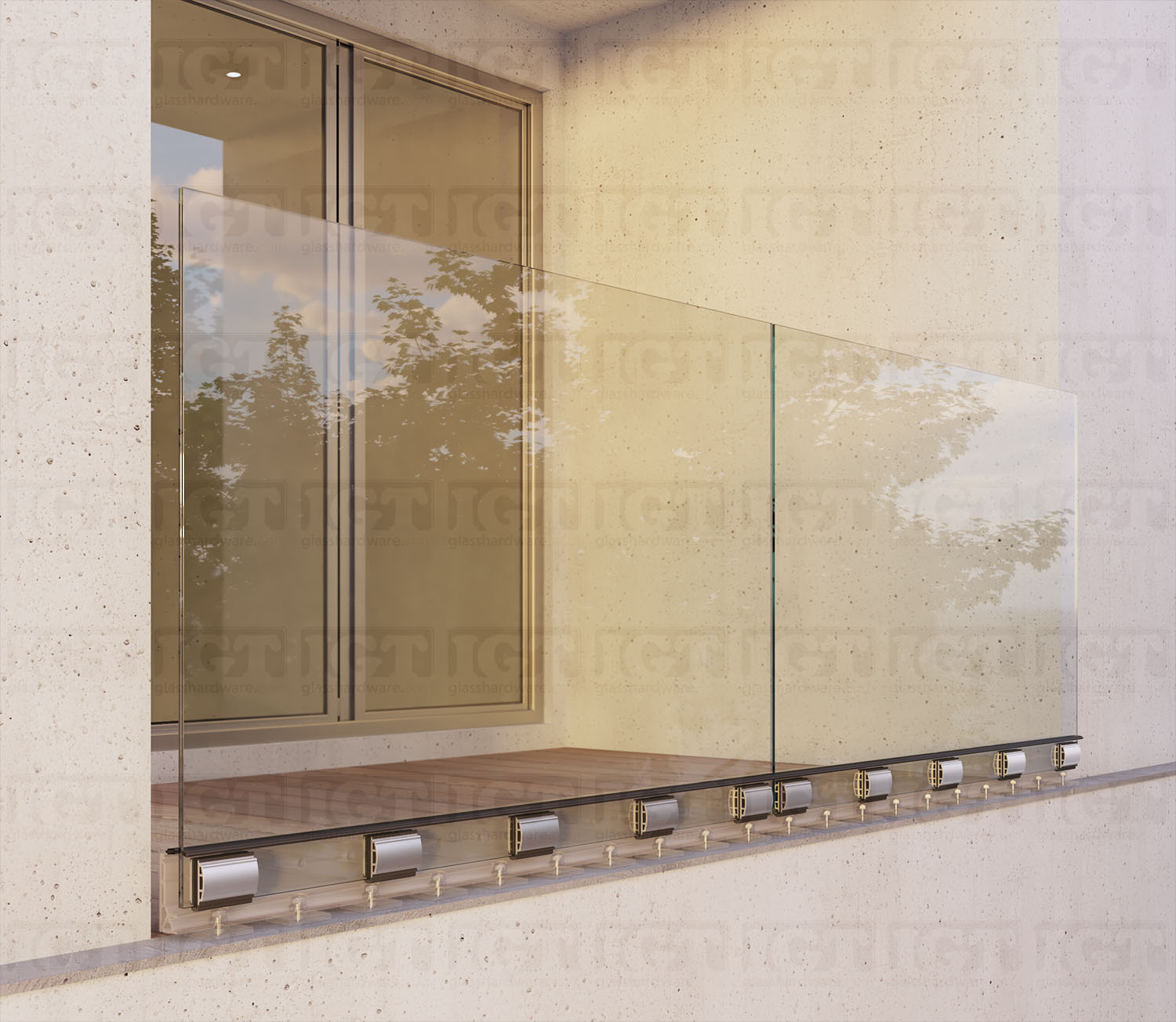 1/2” Tilt-Lock™ Glass Mounting Kit for 10’ Base Shoe - Image 4