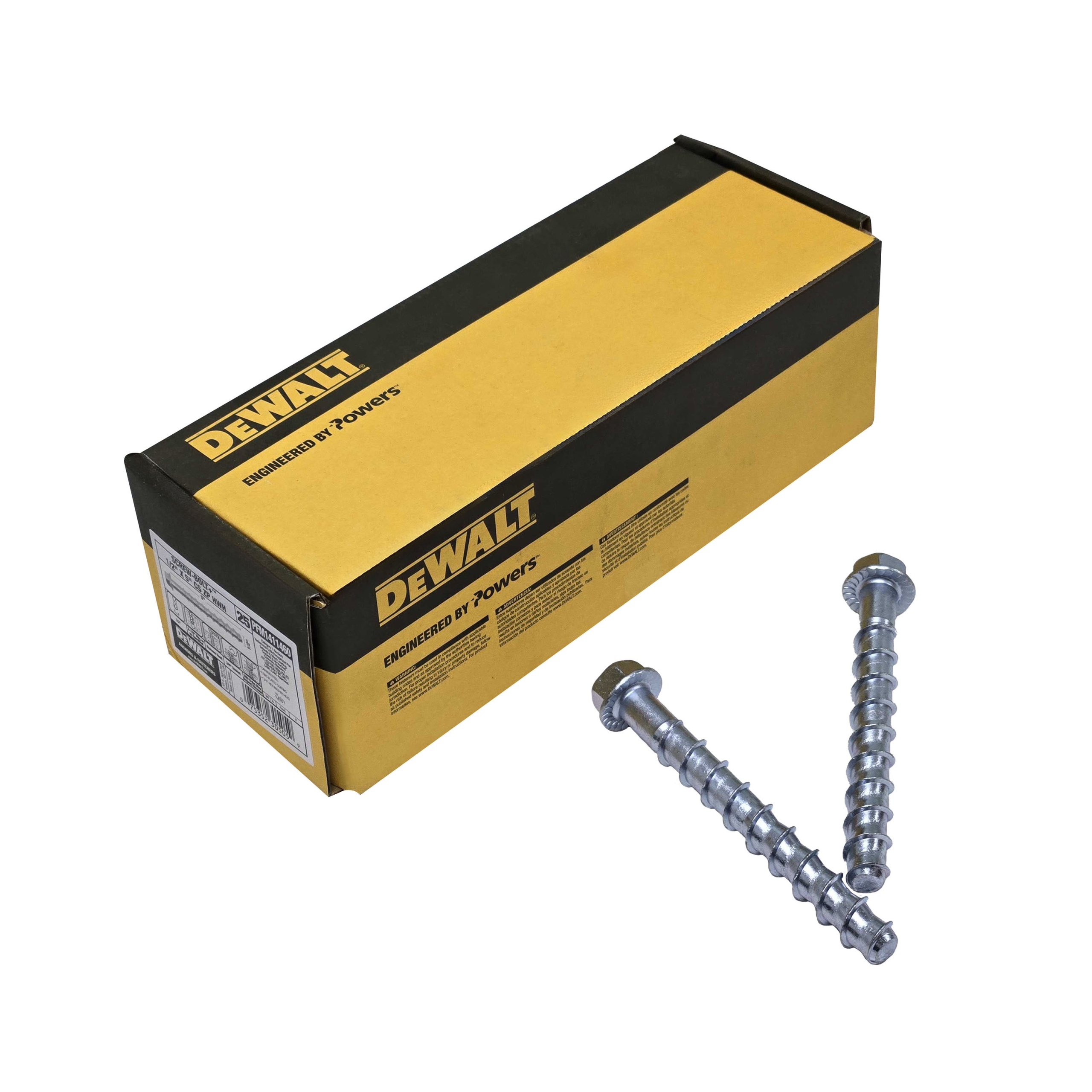 DEWALT 1/2" x 5" Carbon Steel Screw Anchor - Hex Washer Head - Image 2