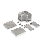 Tilt-Lock™ Base Shoe External 90 Degree Corner for Top Mount – Brushed Anodized Silver