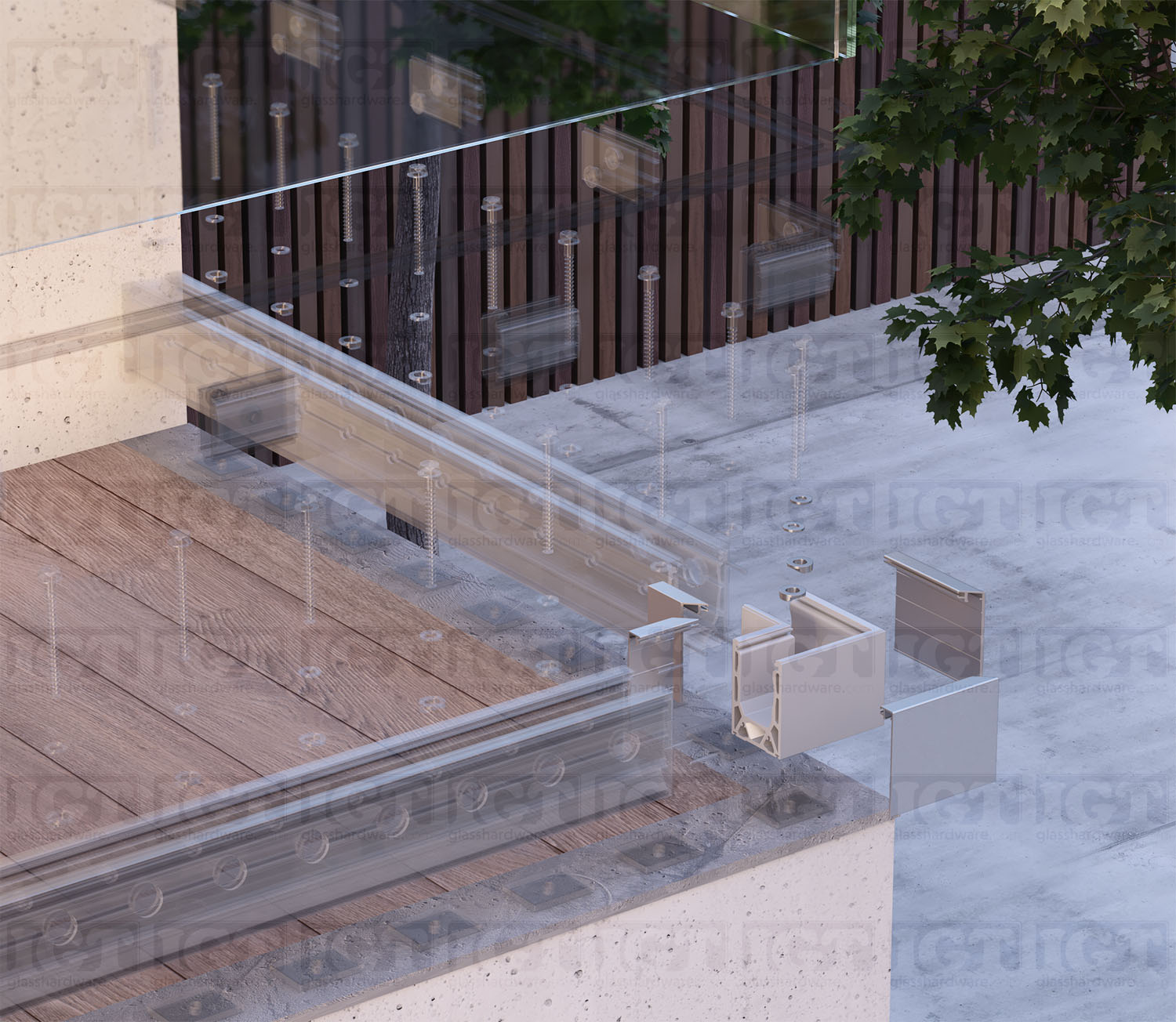 Tilt-Lock™ Base Shoe External 90 Degree Corner for Top Mount - Brushed Anodized Silver - Image 3