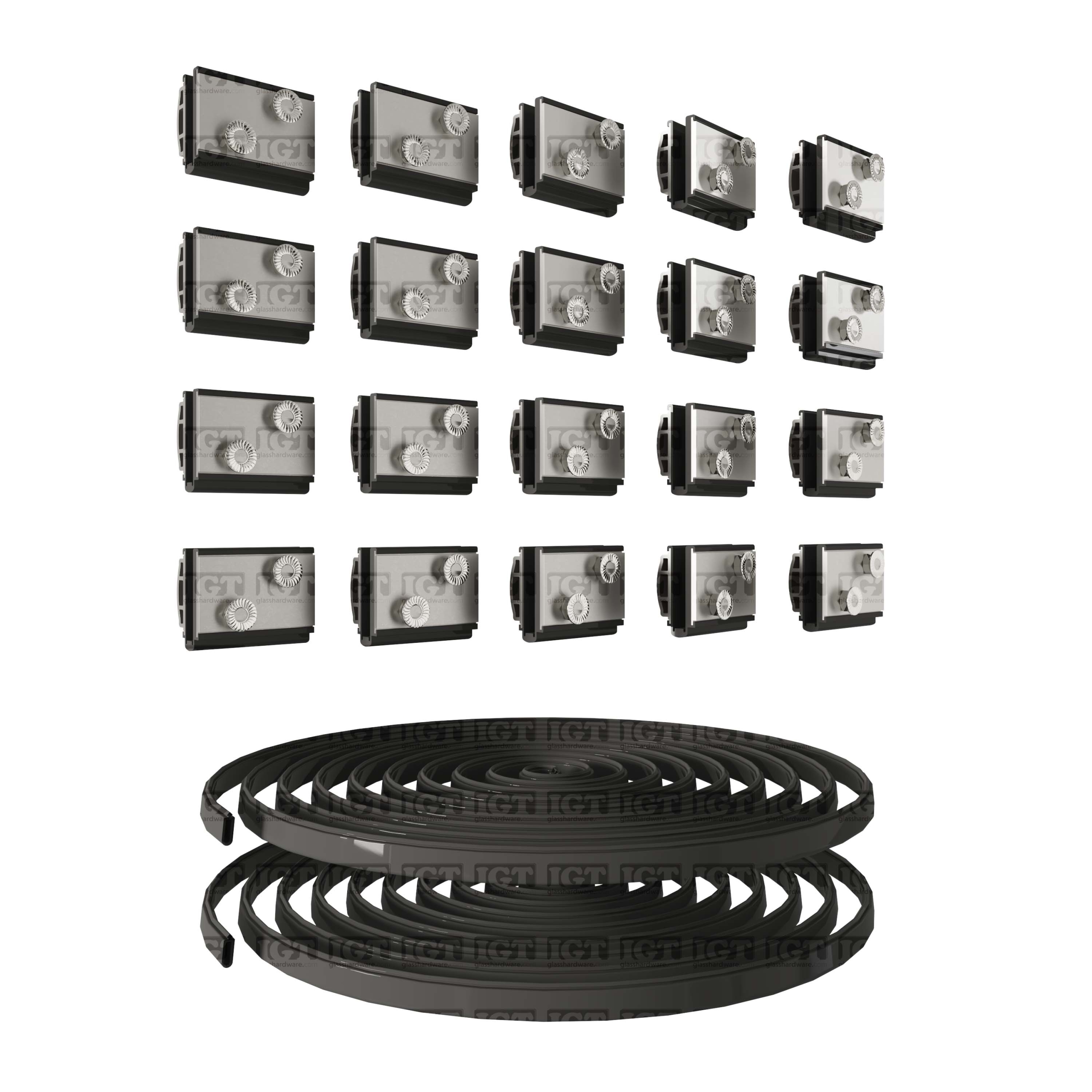 1/2” Tilt-Lock™ Glass Mounting Kit for 20’ Base Shoe