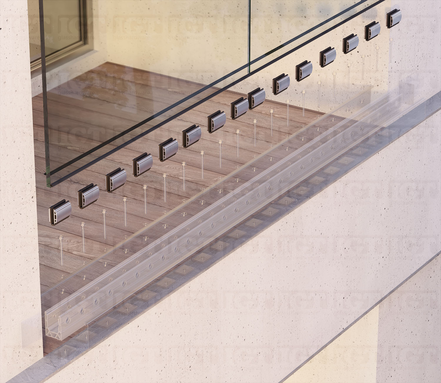 13/16” Tilt-Lock™ Glass Mounting Kit for 20’ Base Shoe - Image 2