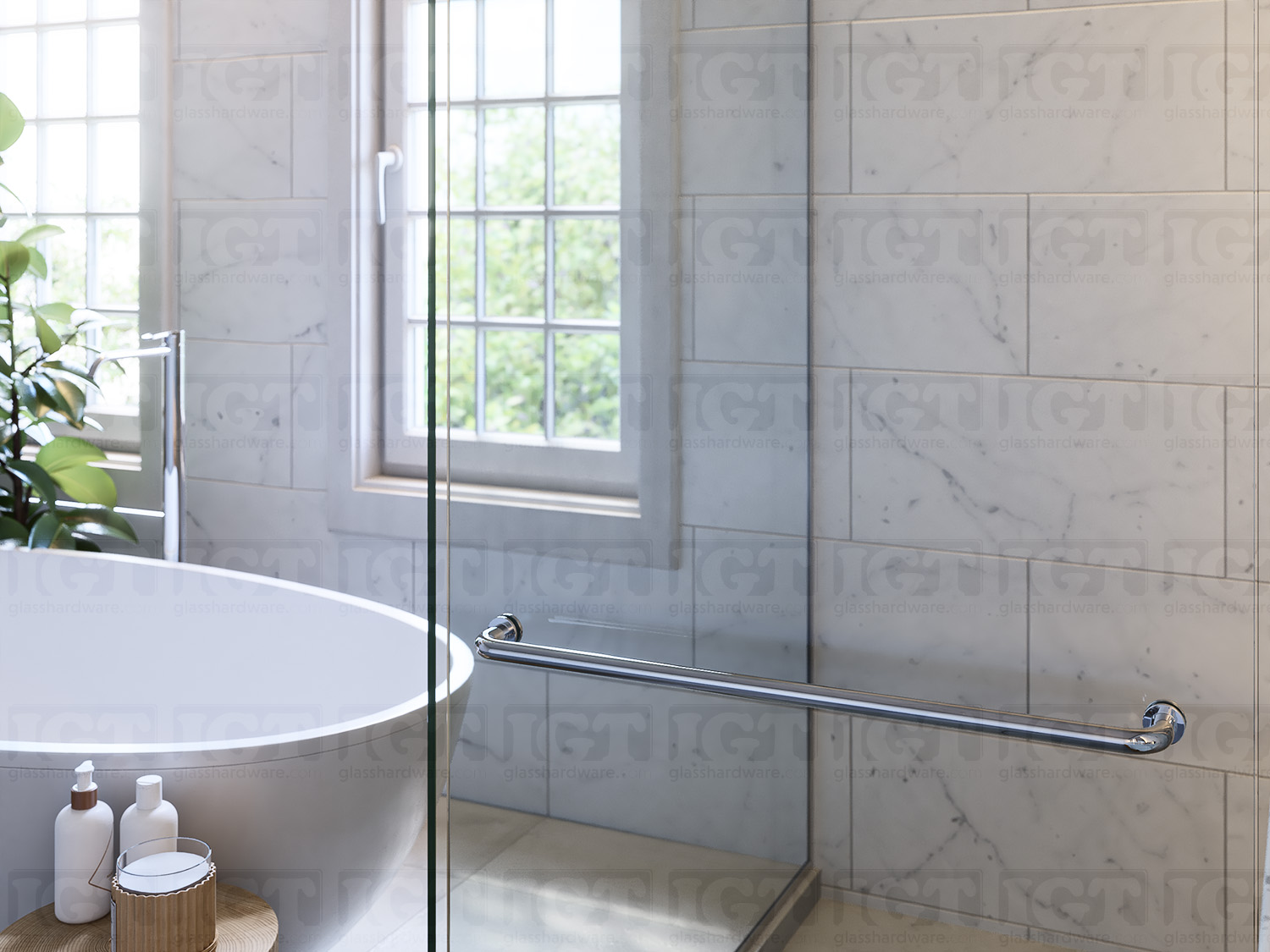 24" Traditional Single Towel Bar - Chrome Polished - Image 5