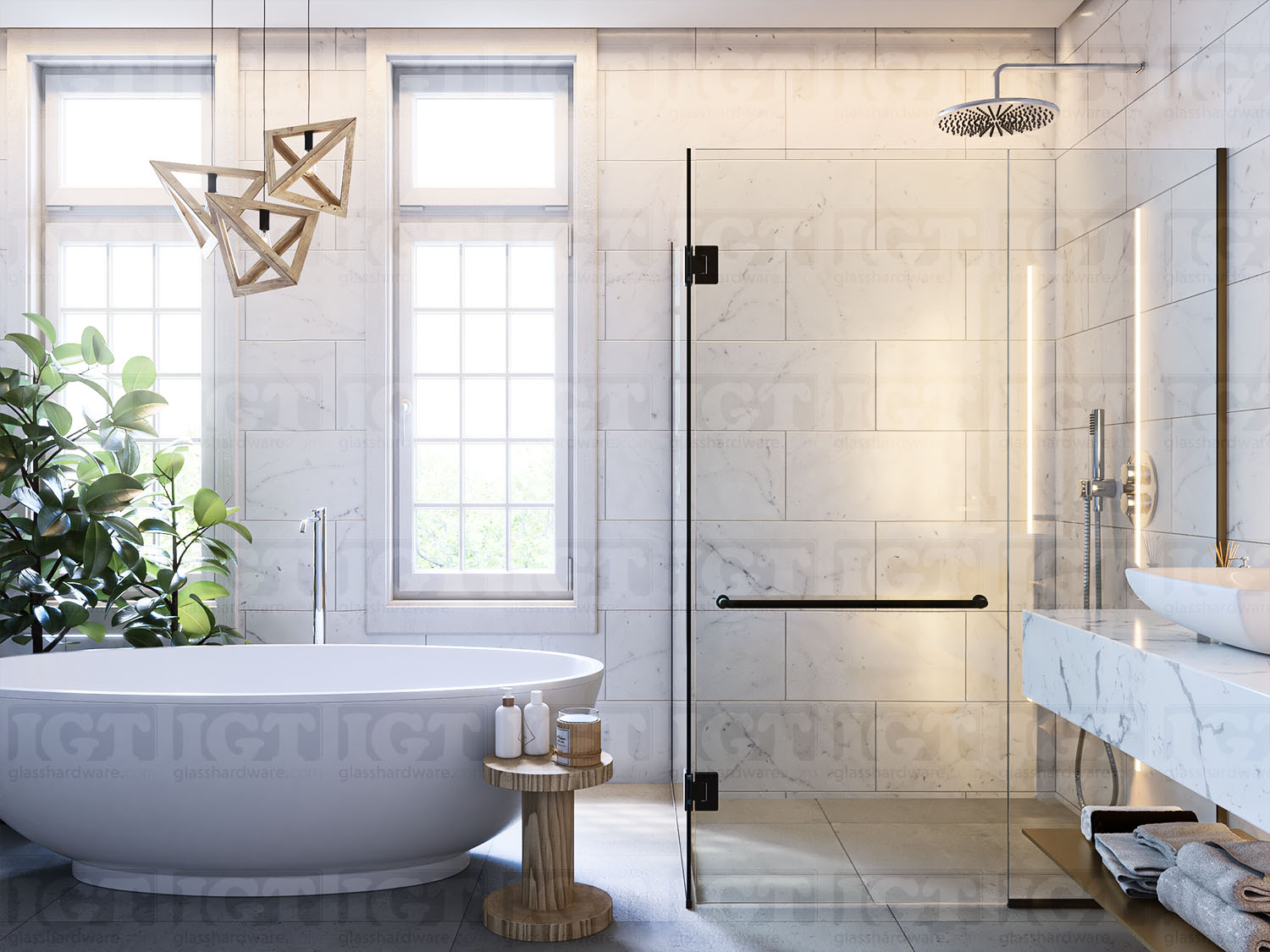 24" Traditional Single Towel Bar - Matte Black - Image 4