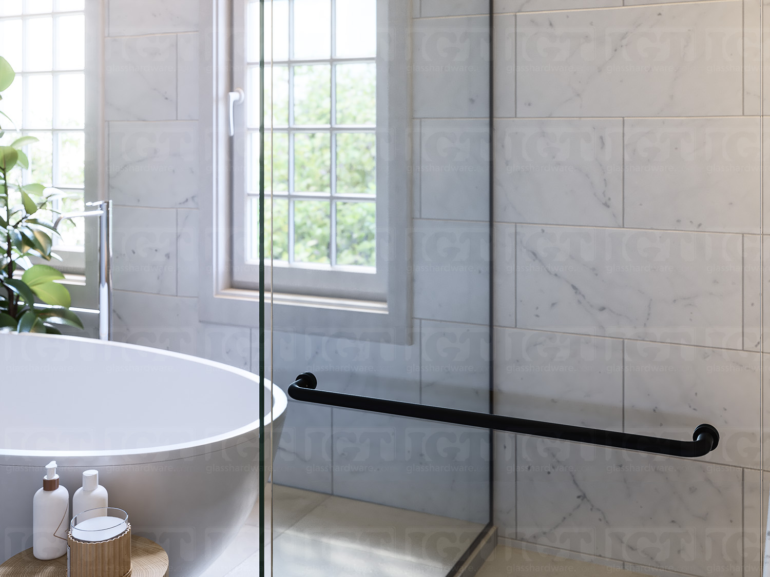 24" Traditional Single Towel Bar - Matte Black - Image 5