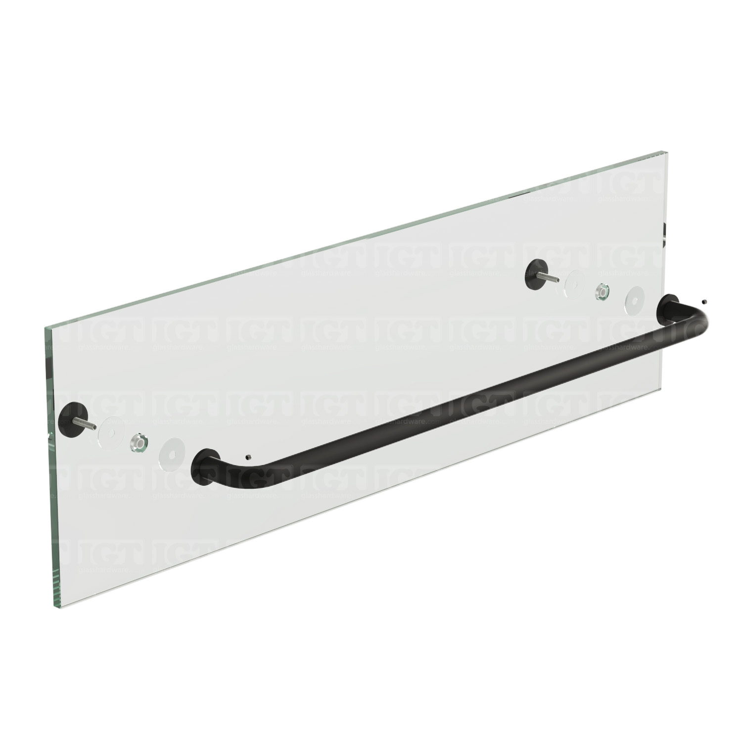 24" Traditional Single Towel Bar - Matte Black - Image 6