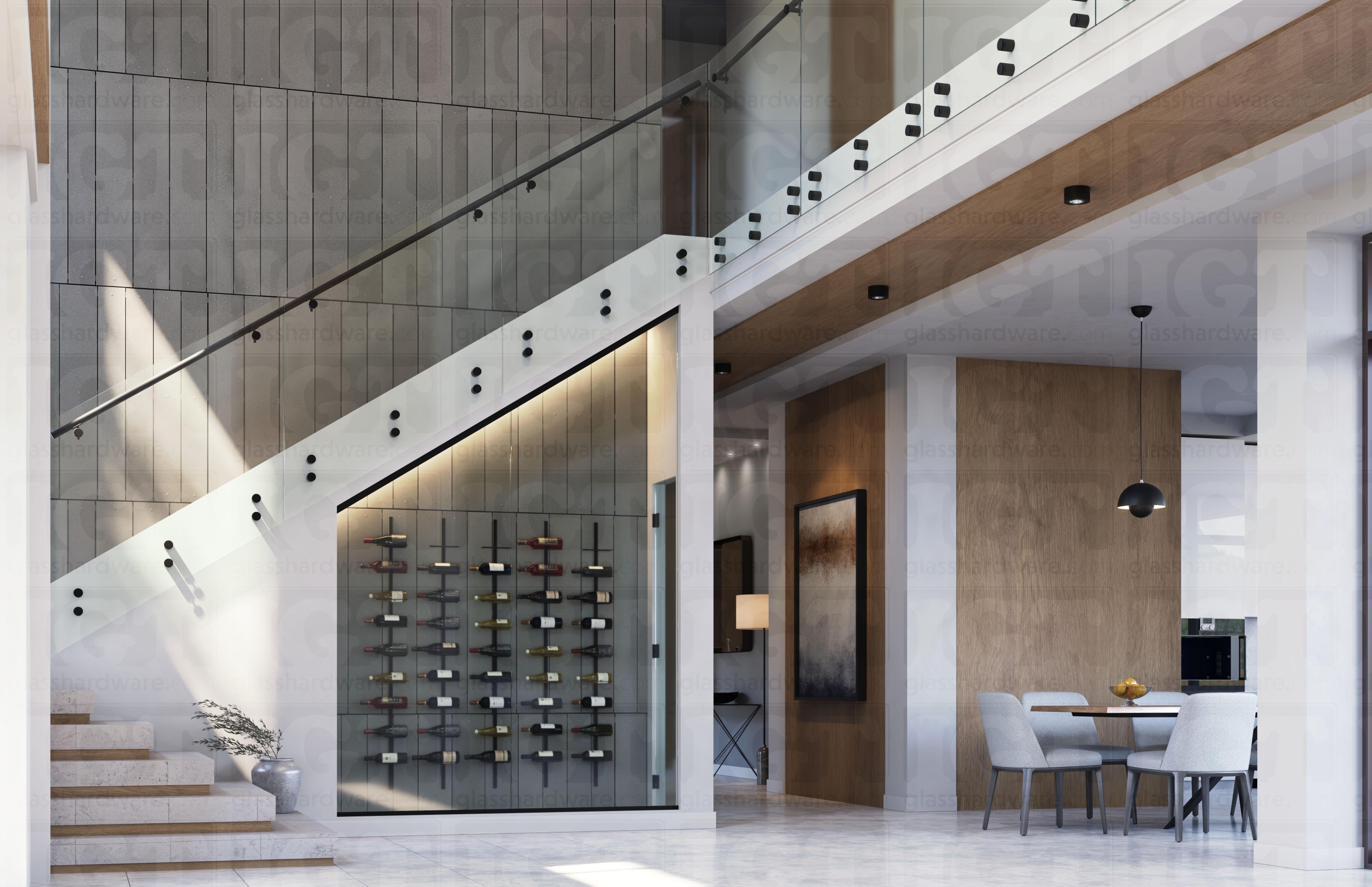 120″ Round Handrail - Matte Black - Image 2