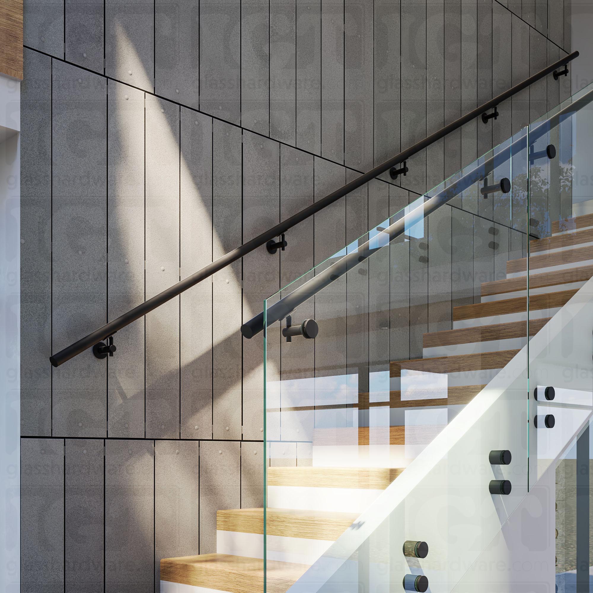 120″ Round Handrail - Matte Black - Image 4