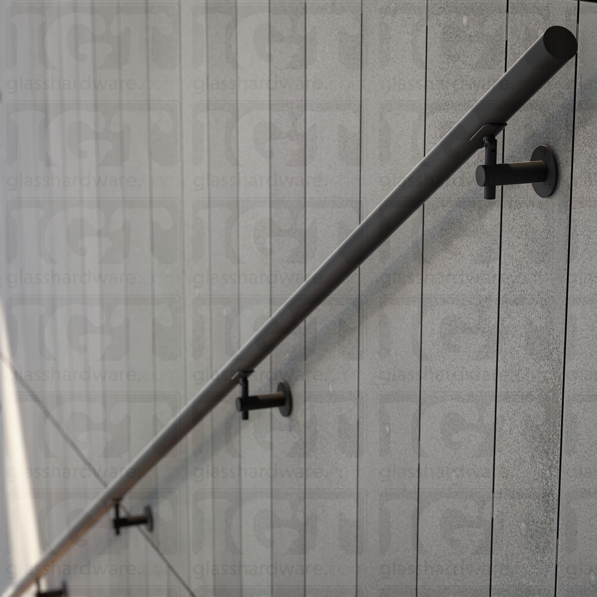 120″ Round Handrail - Matte Black - Image 3