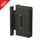 Heavy Duty Adjustable Wall-to-Glass “H” Back Bilboa Hinge – Matte Black
