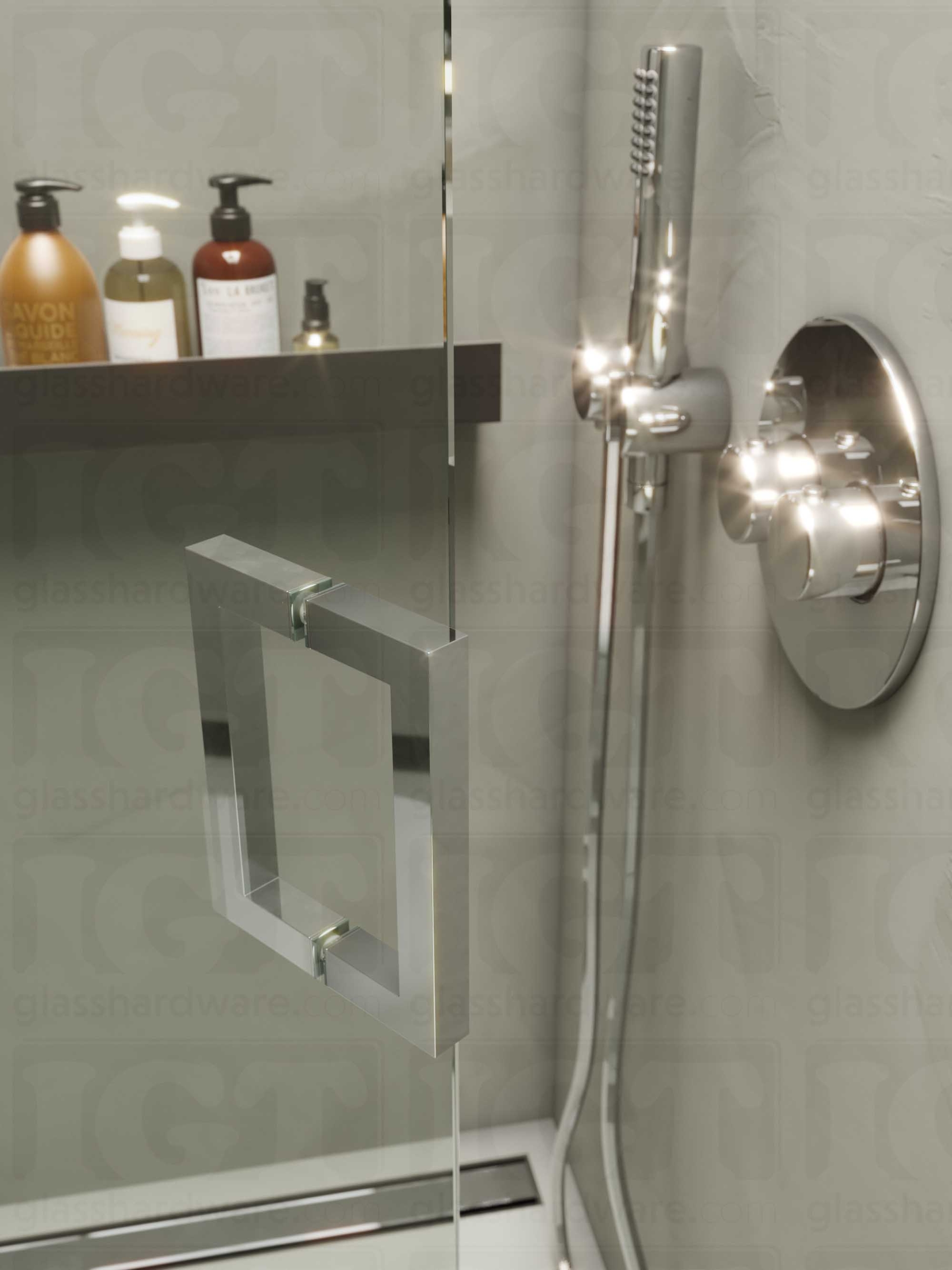 6" Square Pull Handle - Chrome Polished - Image 3