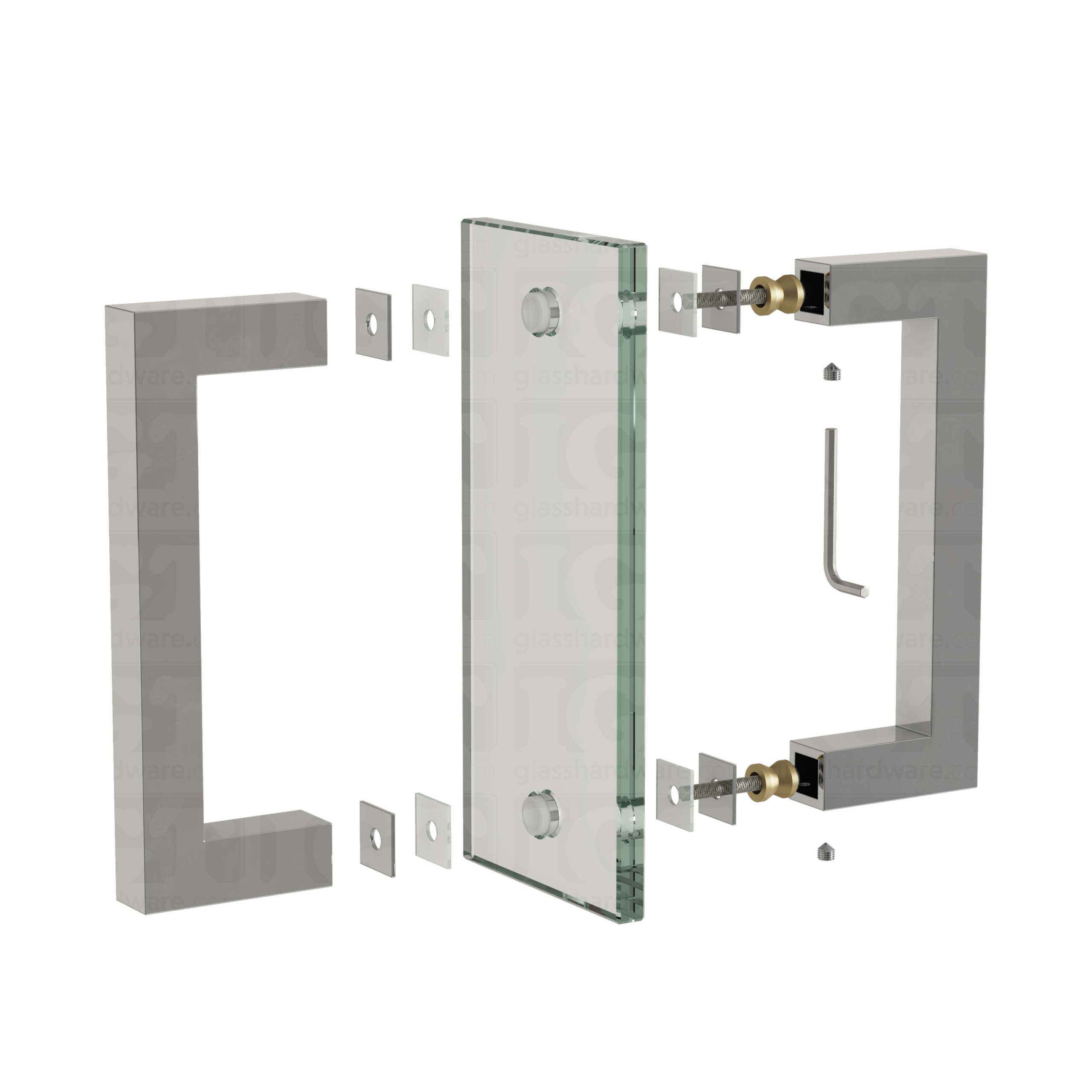 6" Square Pull Handle - Chrome Polished - Image 7