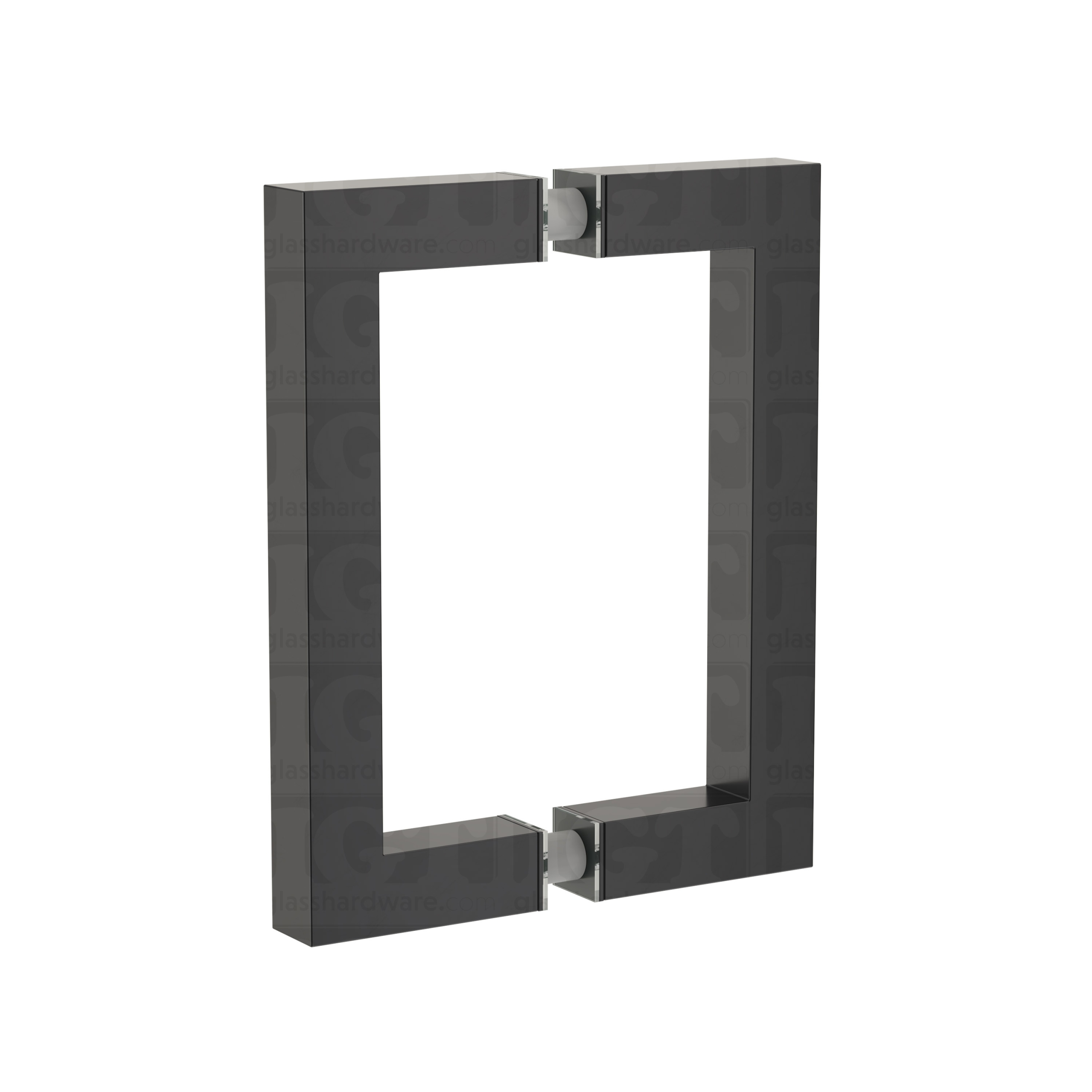 6" Square Pull Handle - Polished Gun Metal