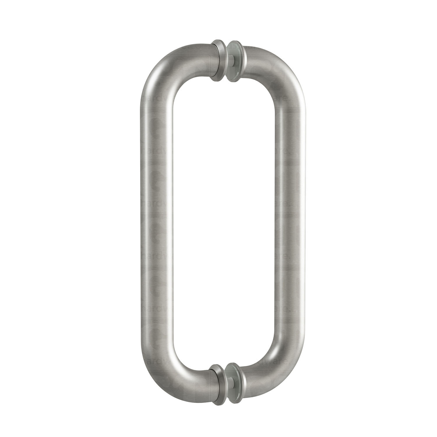 The 12-inch Back-to-Back Round Pull Handle in Brushed Stainless.