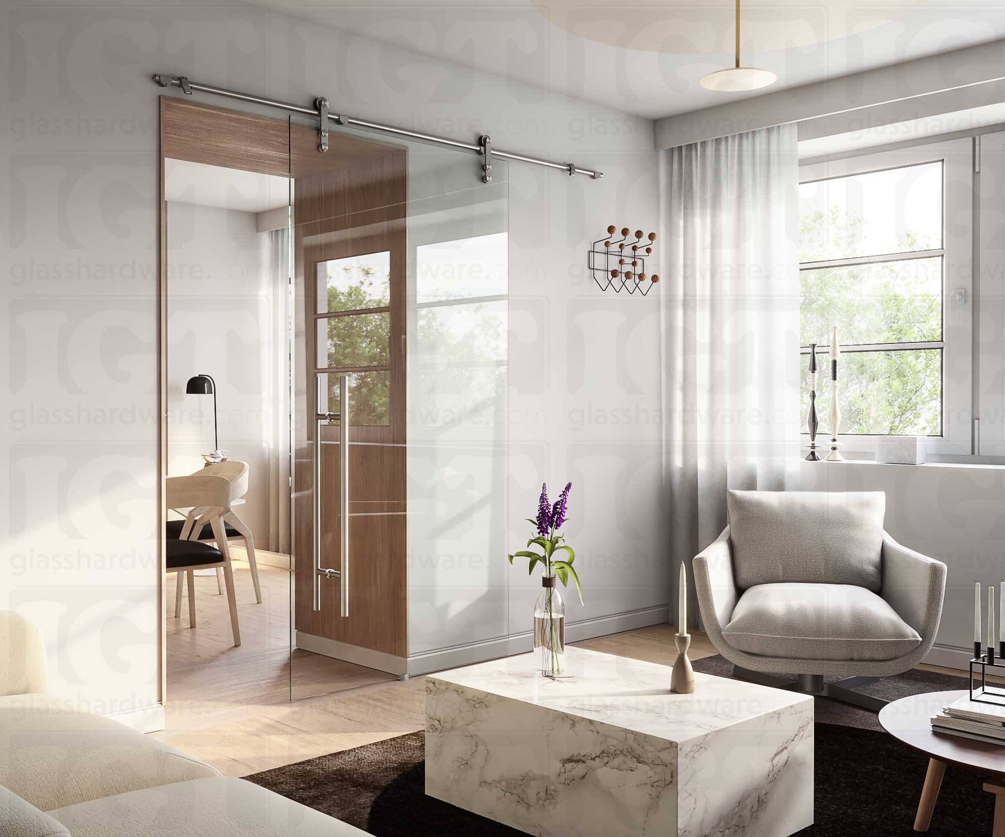 IGT Barn Door System - Brushed Stainless - Image 2