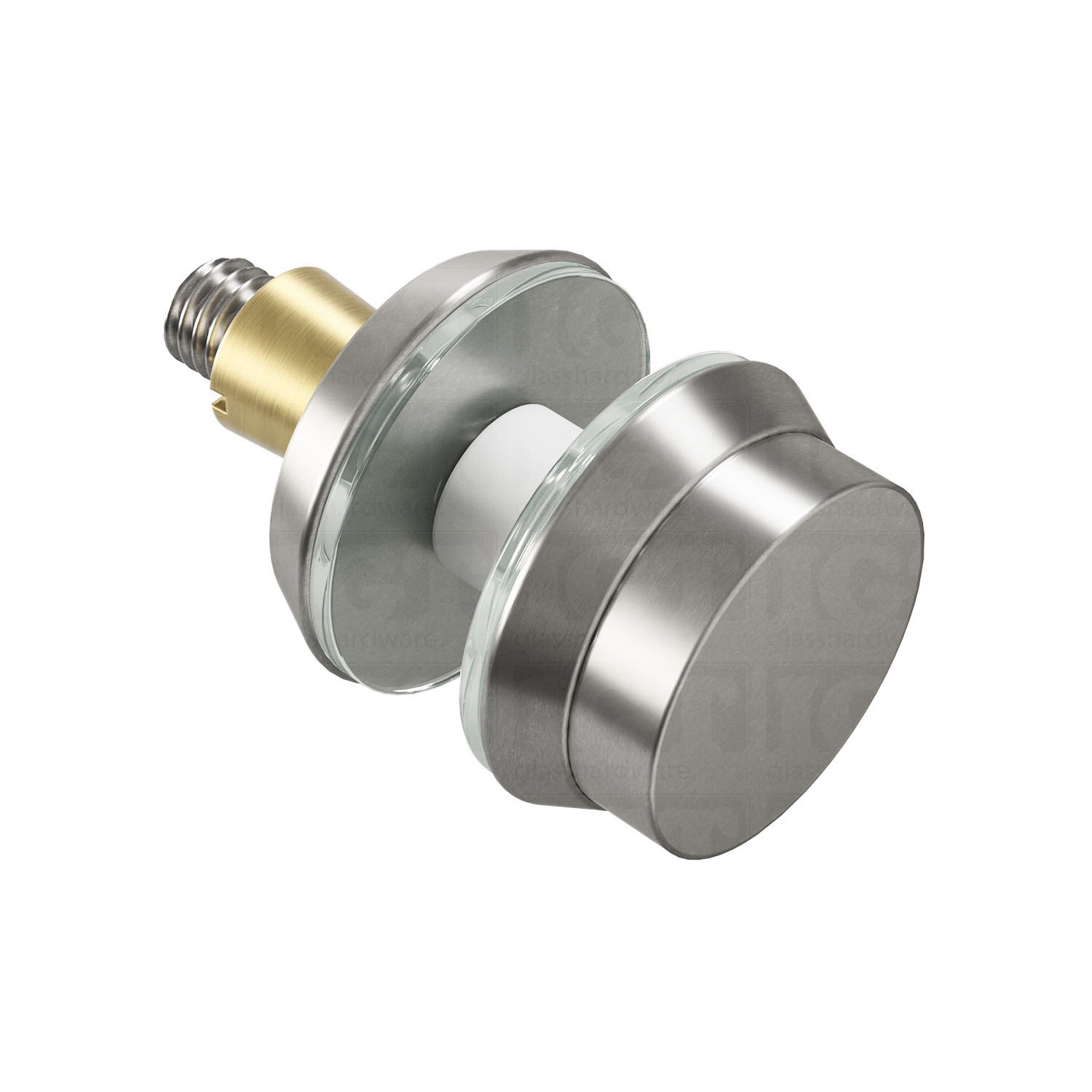 Front view of the Cap Fitting for Round Commercial Ladder Handle in Brushed Stainless.