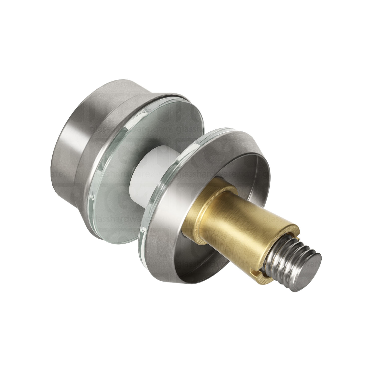 Rear view of the Cap Fitting for Round Commercial Ladder Handle in Brushed Stainless.