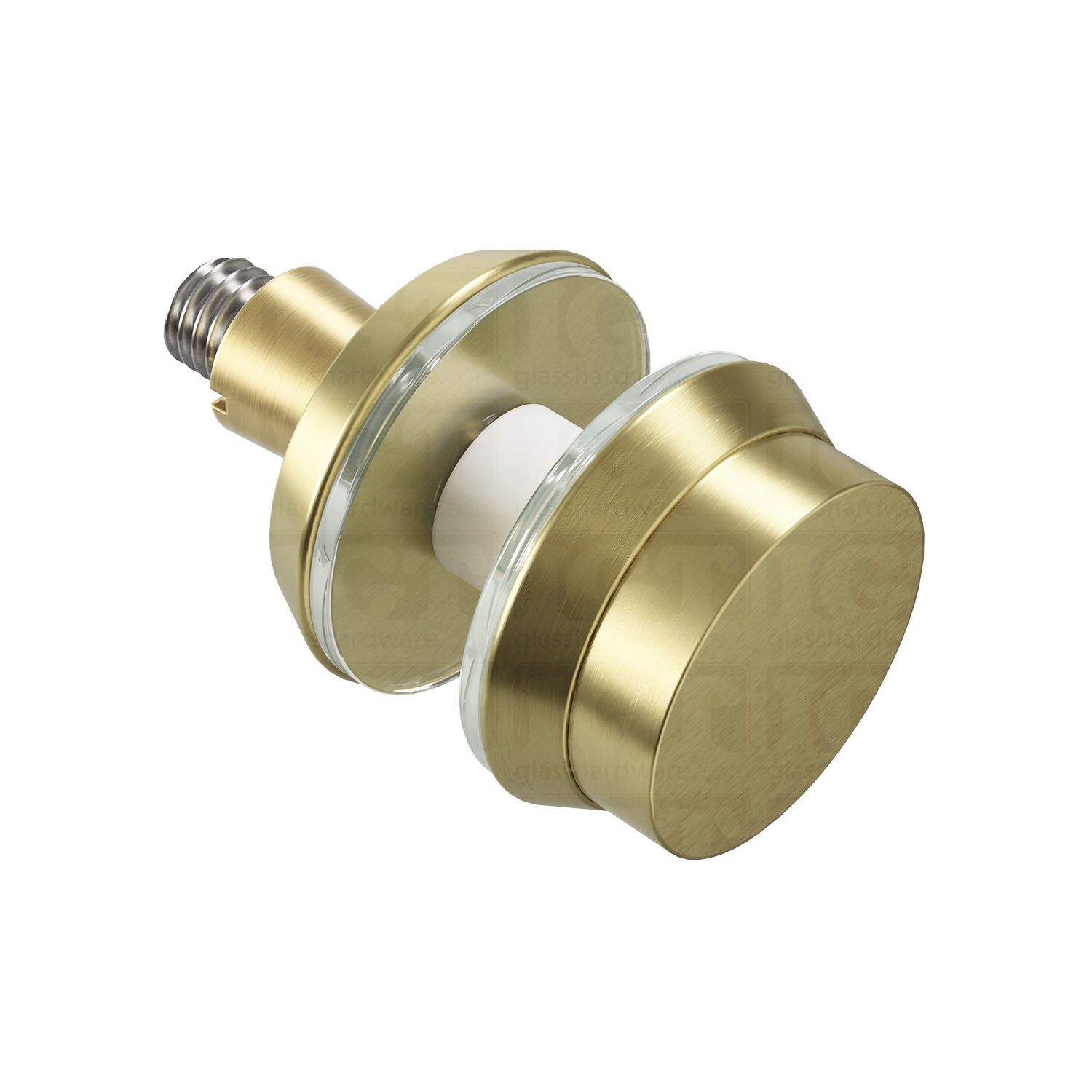 Front view of the Cap Fitting for Round Commercial Ladder Handle in Gold Brushed.