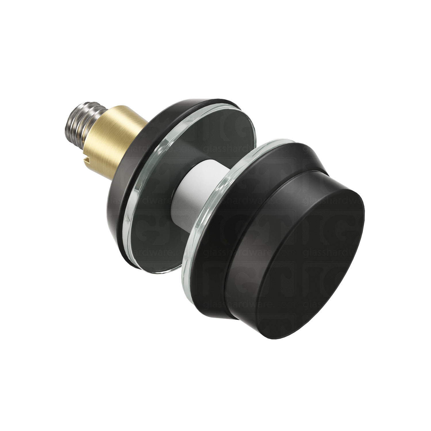 Front view of the Cap Fitting for Round Commercial Ladder Handle in Matte Black.
