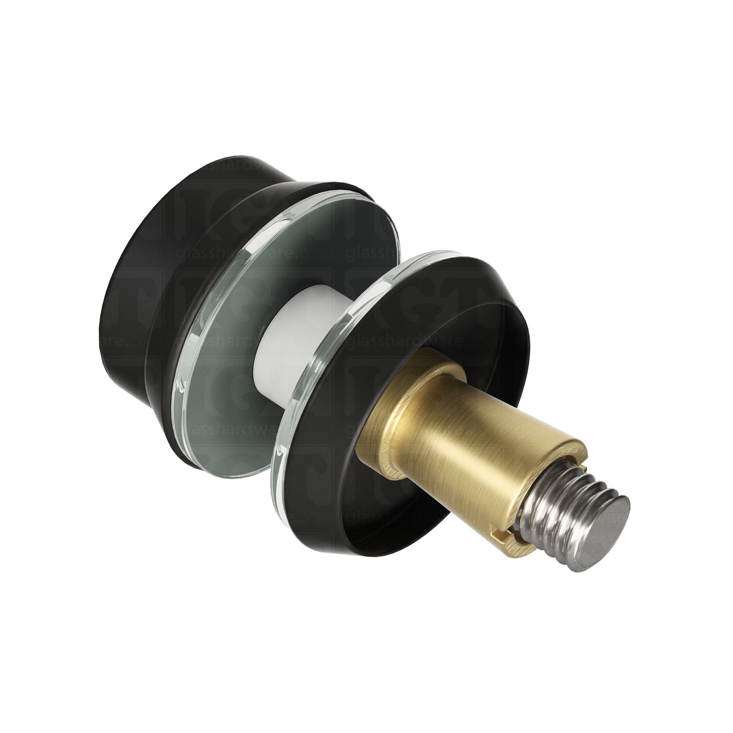 Rear view of the Cap Fitting for Round Commercial Ladder Handle in Matte Black.