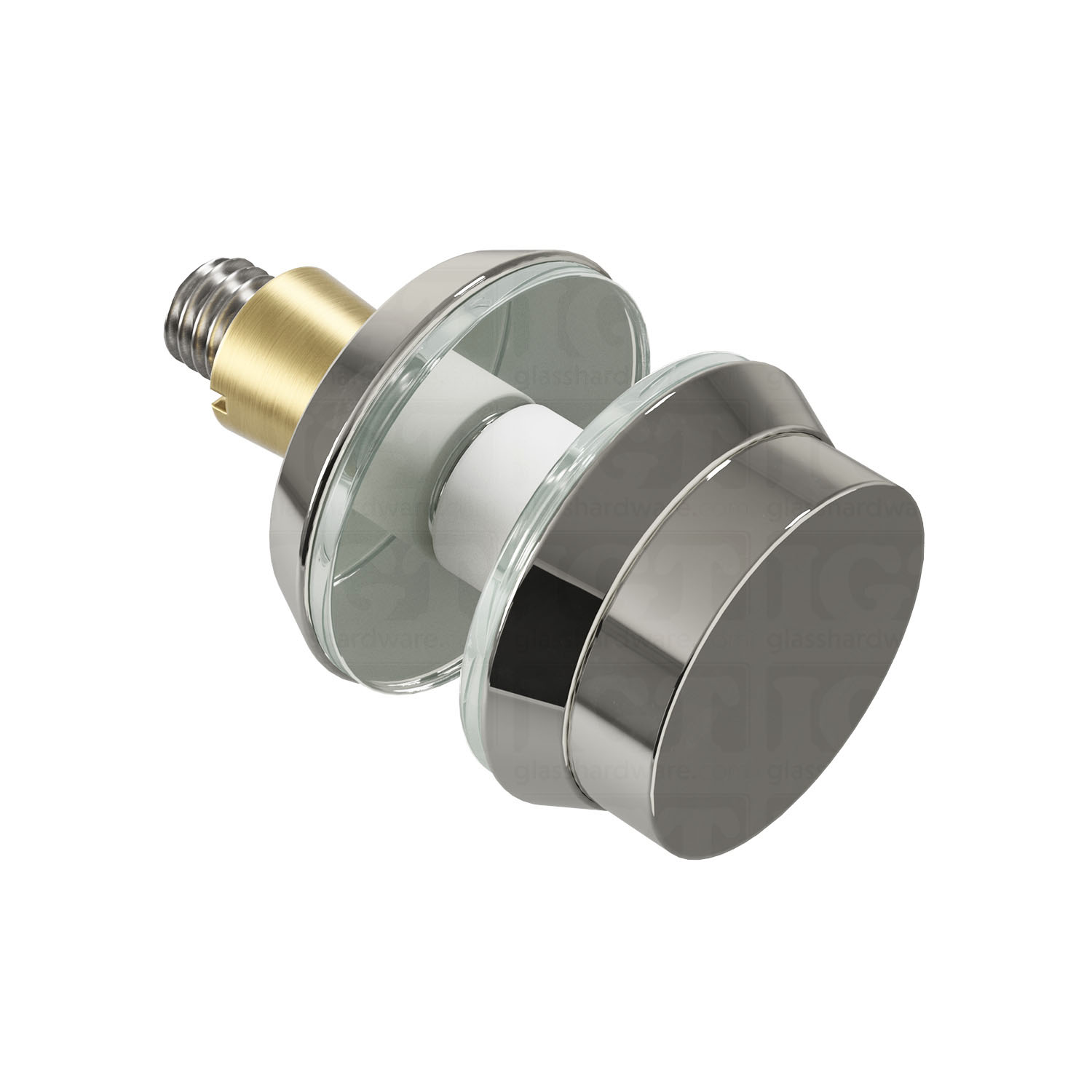 Front view of the Cap Fitting for Round Commercial Ladder Handle in Polished Stainless.