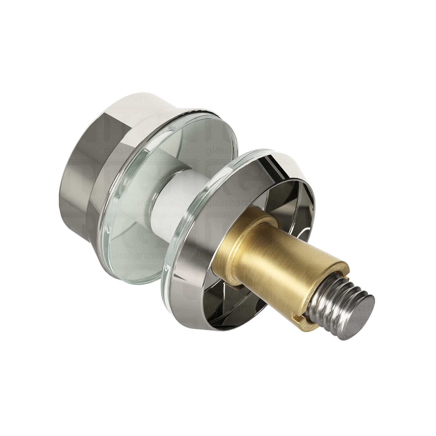 Rear view of the Cap Fitting for Round Commercial Ladder Handle in Polished Stainless.