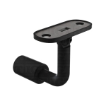 Post Mounted Adjustable Handrail Bracket, Square – Matte Black