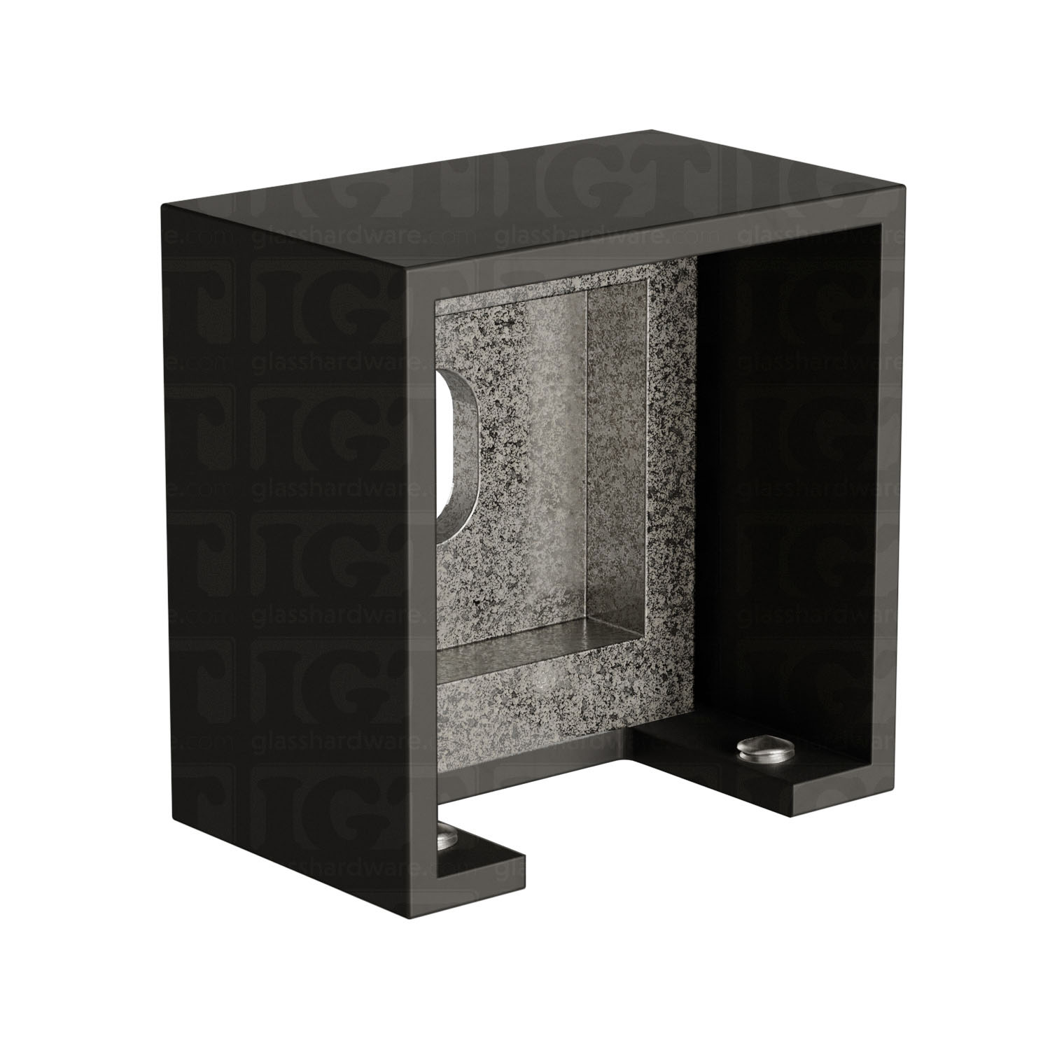 Wall Anchorage for Square Cap Rail - Matte Black