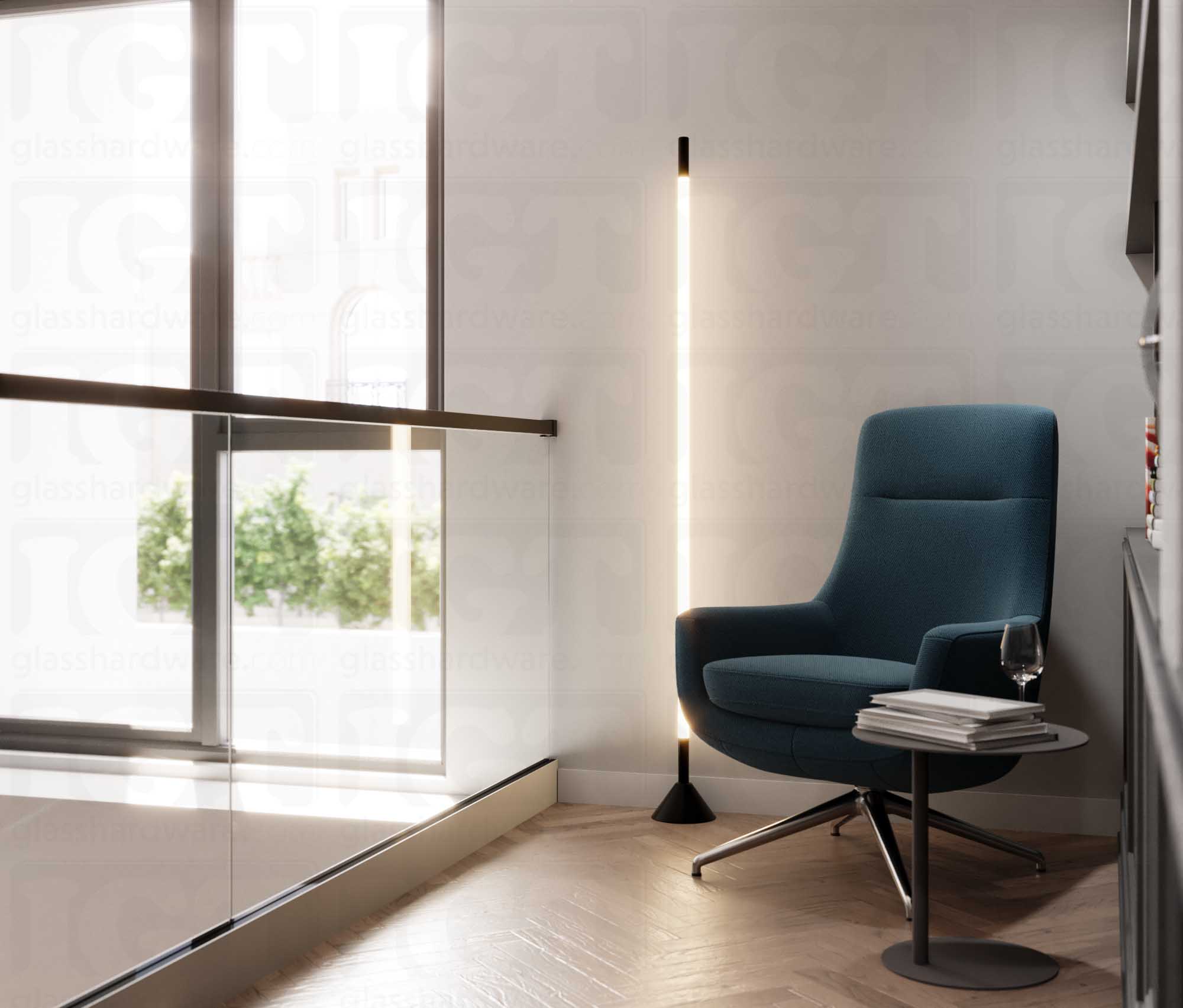 Wall Anchorage for Square Cap Rail - Matte Black - Image 4