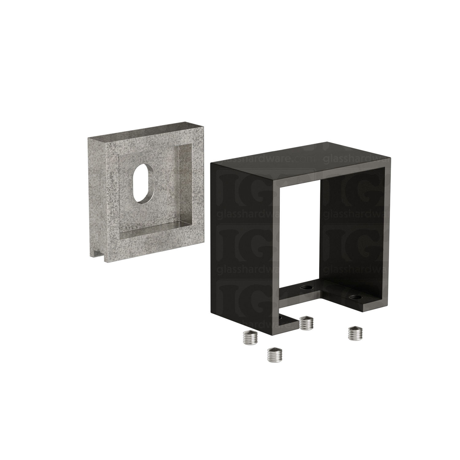 Wall Anchorage for Square Cap Rail - Matte Black - Image 6