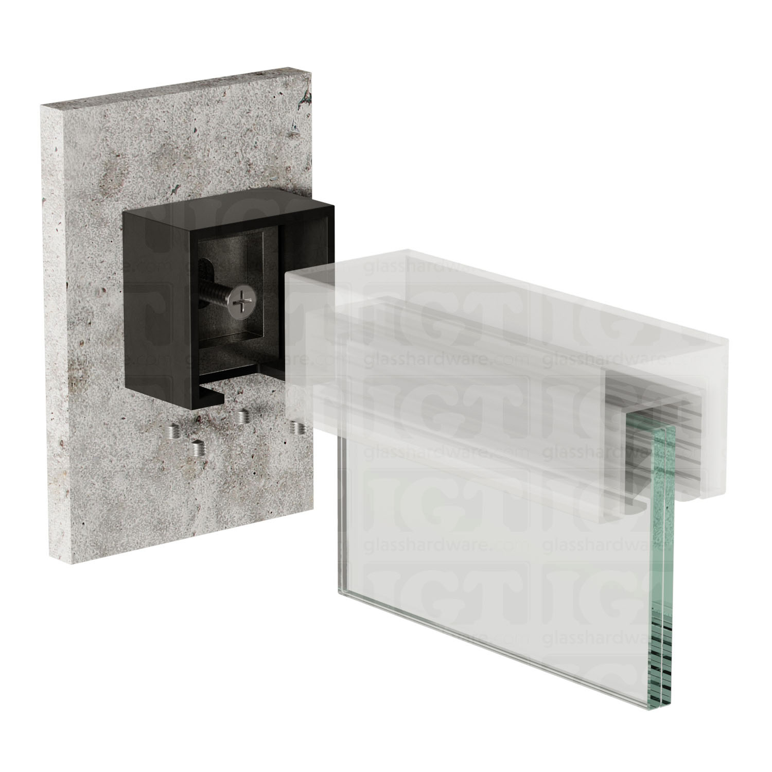 Wall Anchorage for Square Cap Rail - Matte Black - Image 7