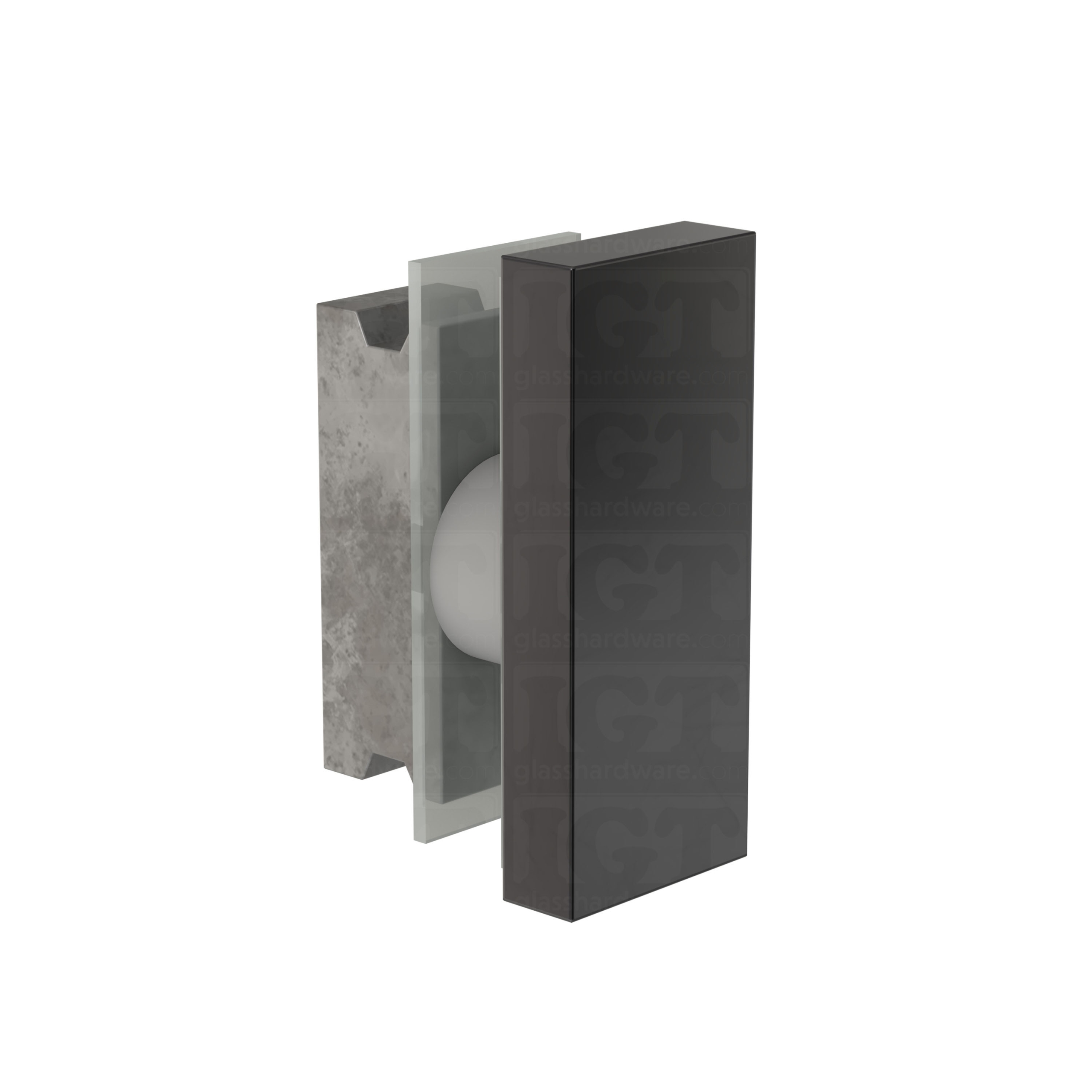 A 90 Degree Connector in Polished Gun Metal.