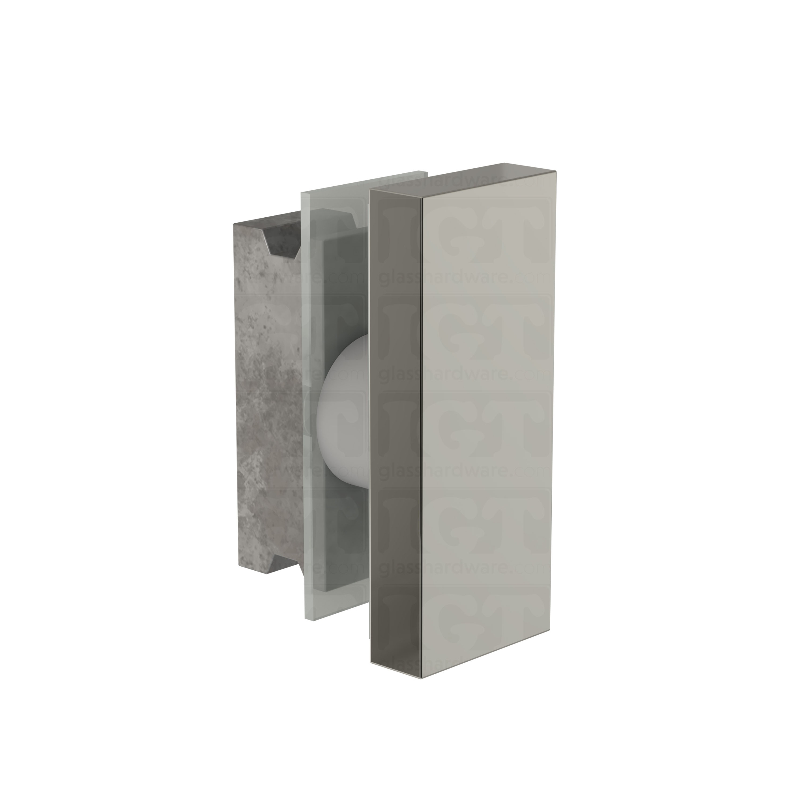 A 90 Degree Connector in Polished Stainless.