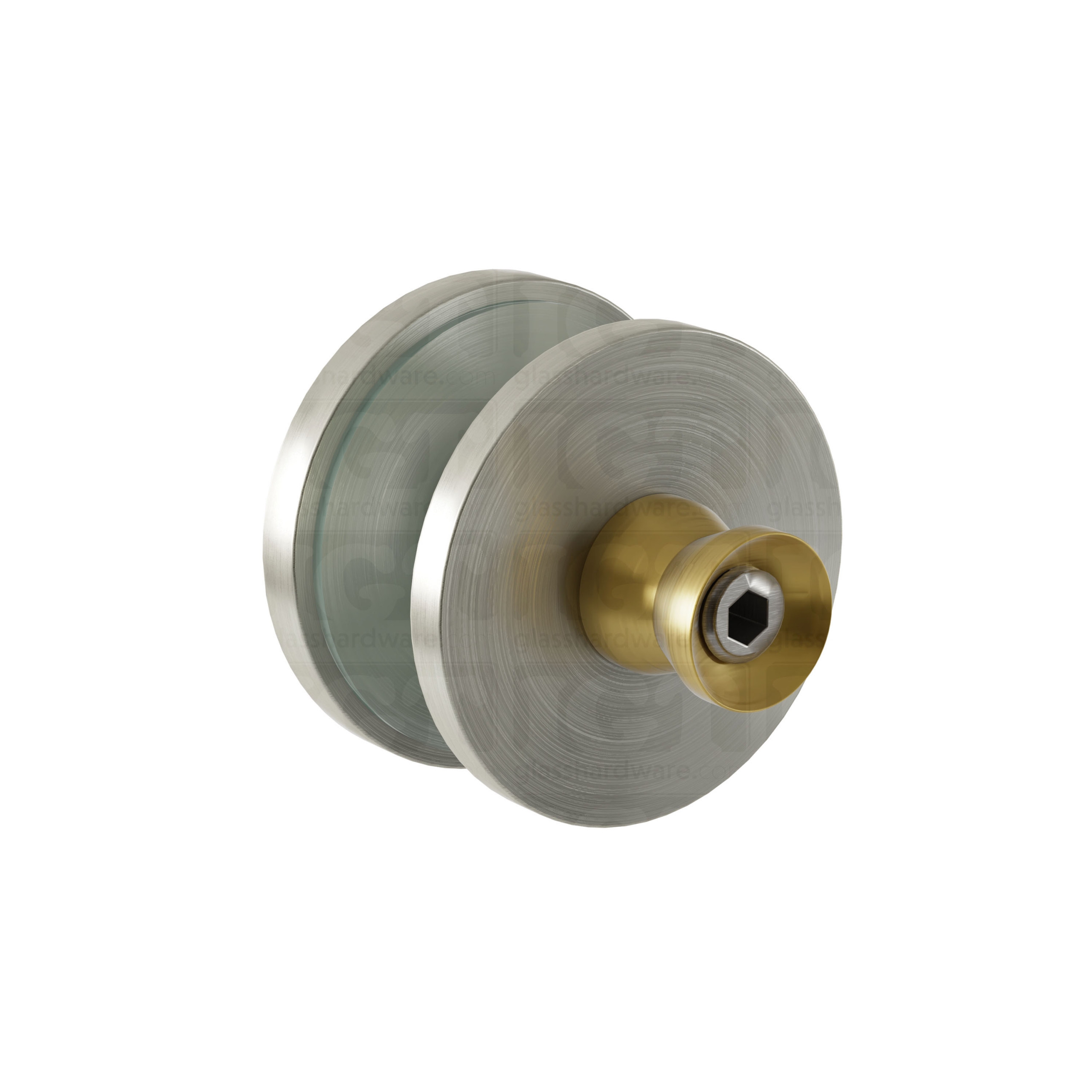 Cap Fittings for Round Pull Handle and Towel Bar with Cone Bolt - Brushed Nickel - Image 2