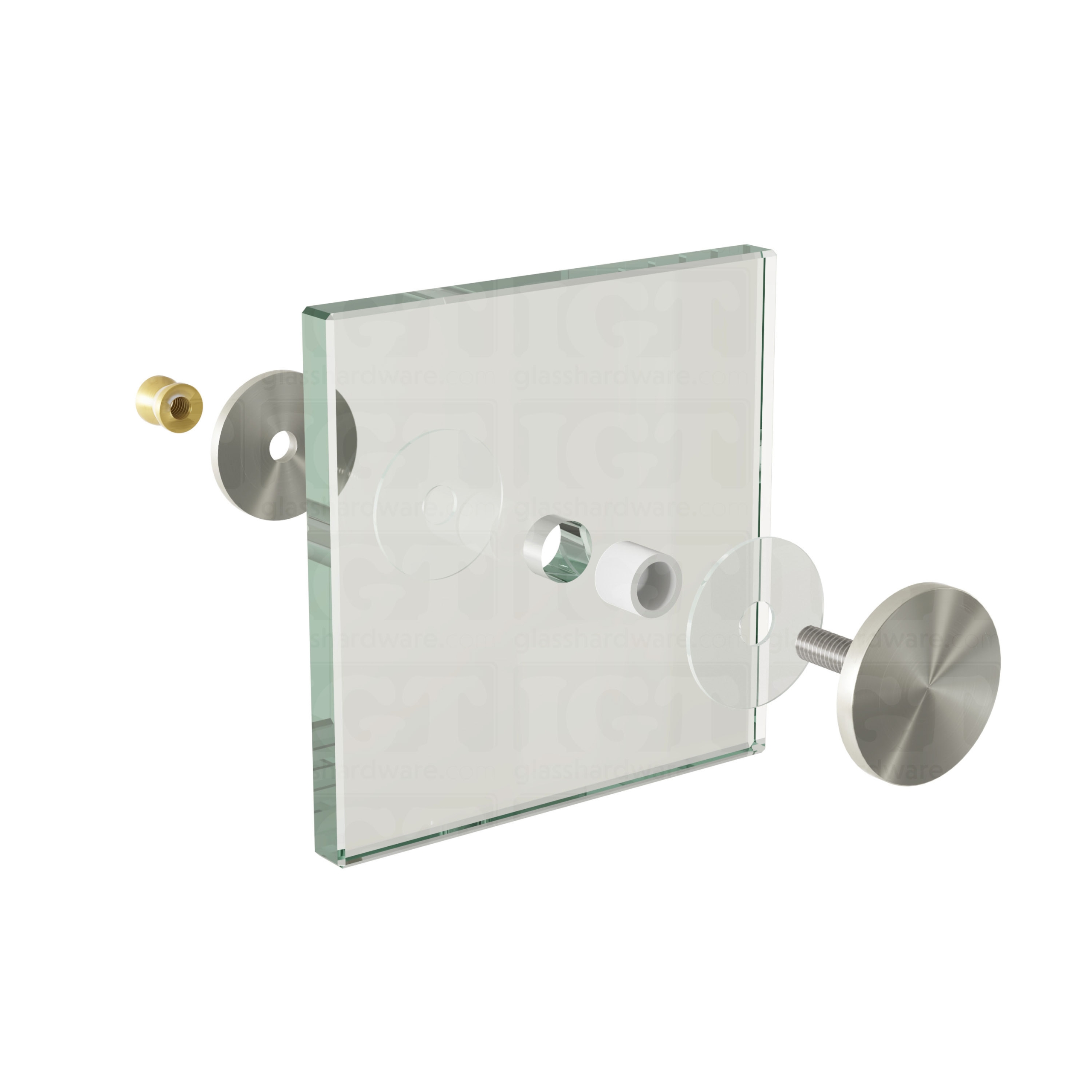 Cap Fittings for Round Pull Handle and Towel Bar with Cone Bolt - Brushed Nickel - Image 8