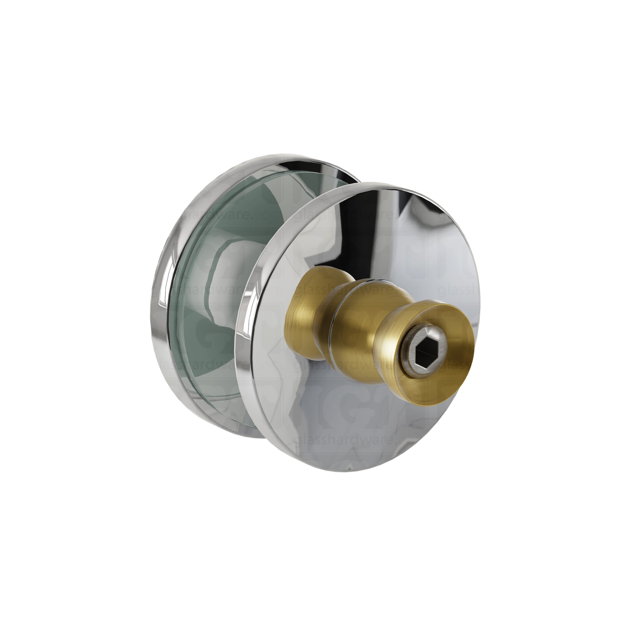 Cap Fittings for Round Pull Handle and Towel Bar with Cone Bolt - Chrome Polished - Image 2